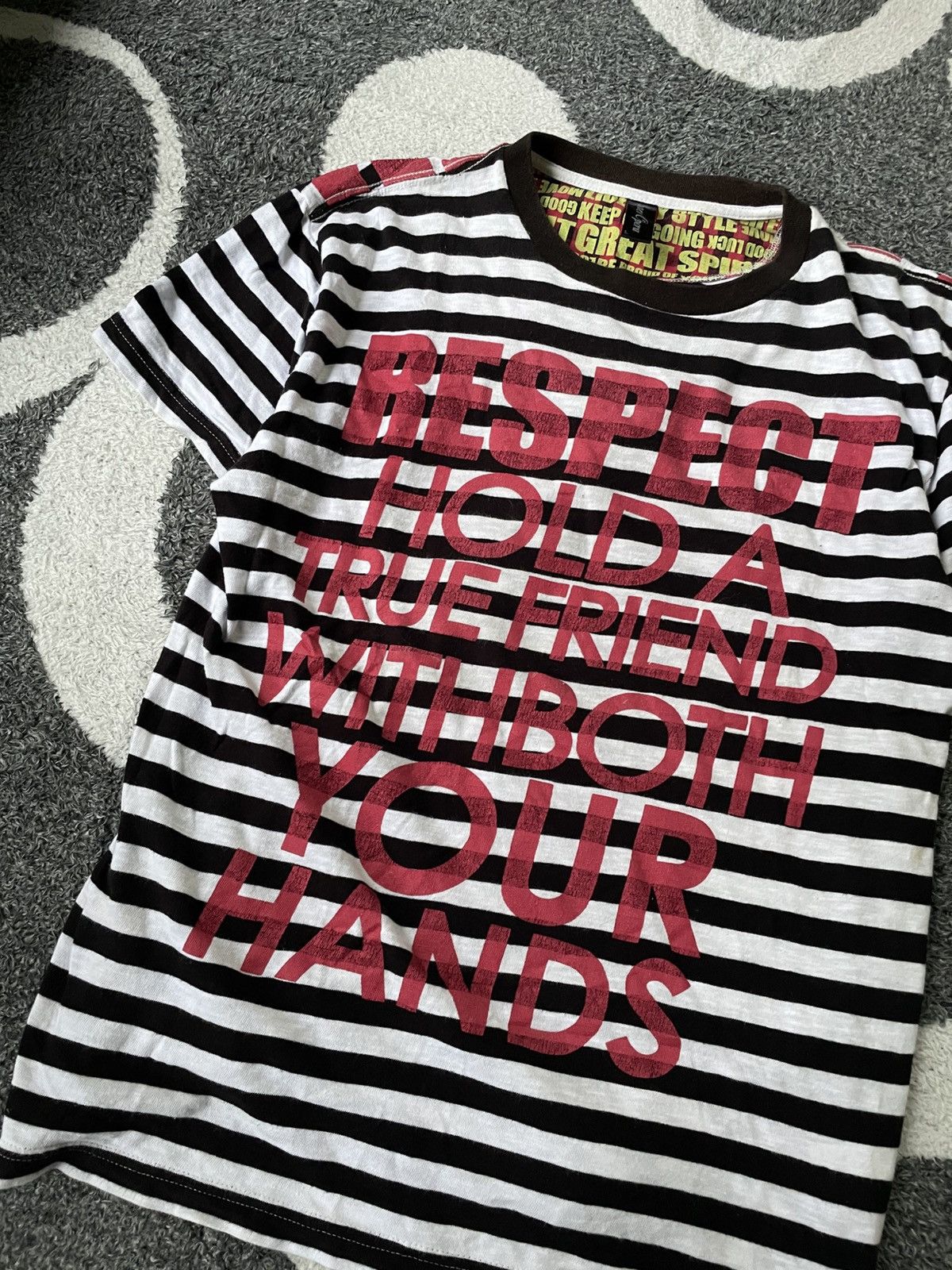 Beauty Beast × Hysteric Glamour × Japanese Brand SPACE OPERA RESPECT HOLD A TRUE FRIEND STRIPED TEE Size US M / EU 48-50 / 2 - 2 Thumbnail