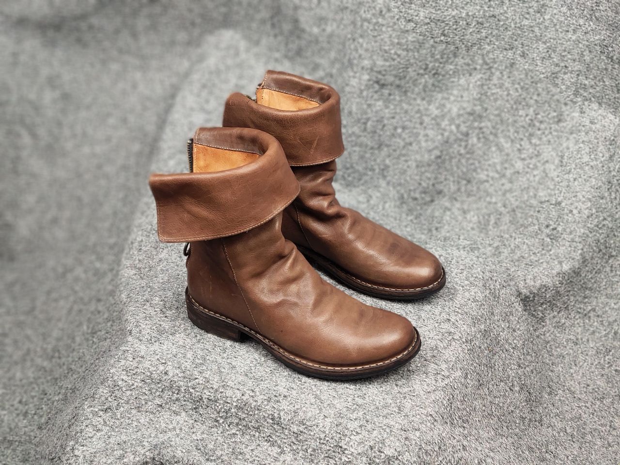 Fiorentini + Baker Fiorentini + Baker Design Ella Brown Leather Ankle Zip Boots Size US 4 / IT 34 - 5 Thumbnail