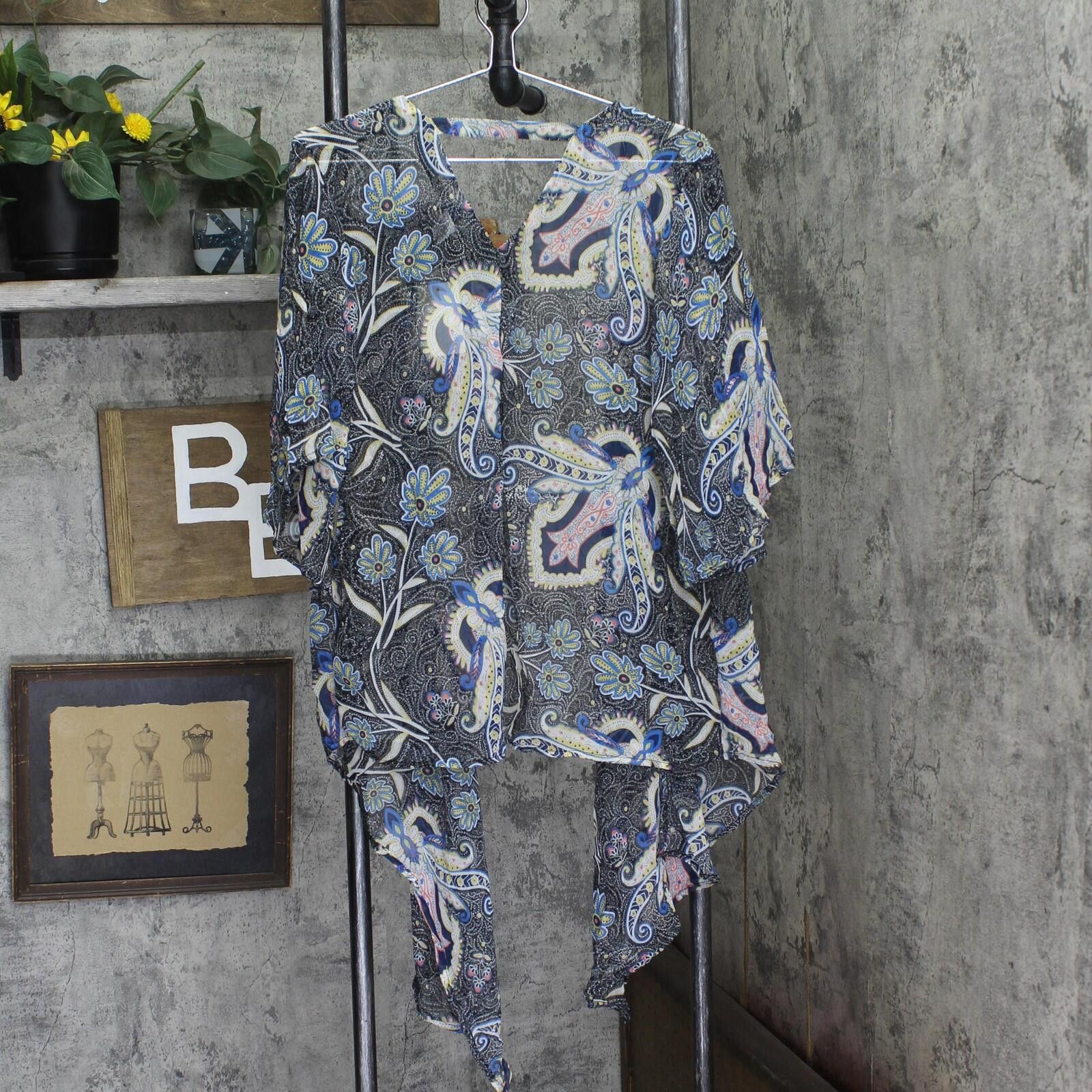 Other Nwt Say What? Paisley Kimono Woven Top Black Multi M Size M / US 6-8 / IT 42-44 - 2 Thumbnail