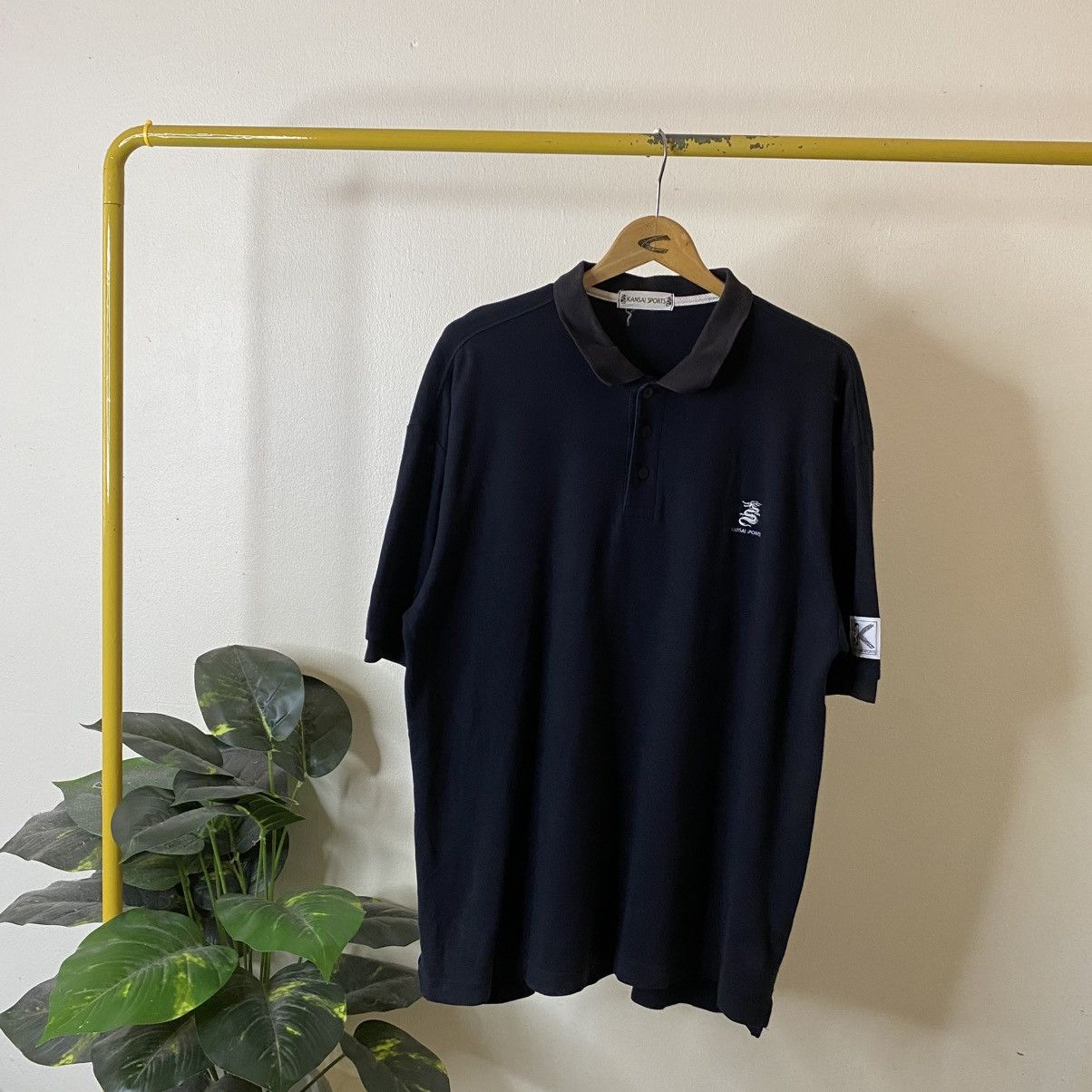 Kansai Yamamoto Kansai Sports Big Dragon Graphic Black Polo T Shirt Size US XL / EU 56 / 4 - 6 Thumbnail