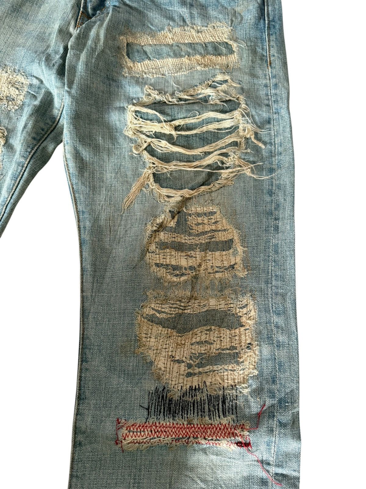 Japanese Brand Japanese Ykk New Max Faded Distressed Rare Design Denim Size US 29 - 8 Thumbnail