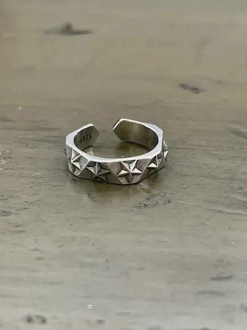 Jewelry Silver Star Army Ring Size ONE SIZE - 1 Thumbnail