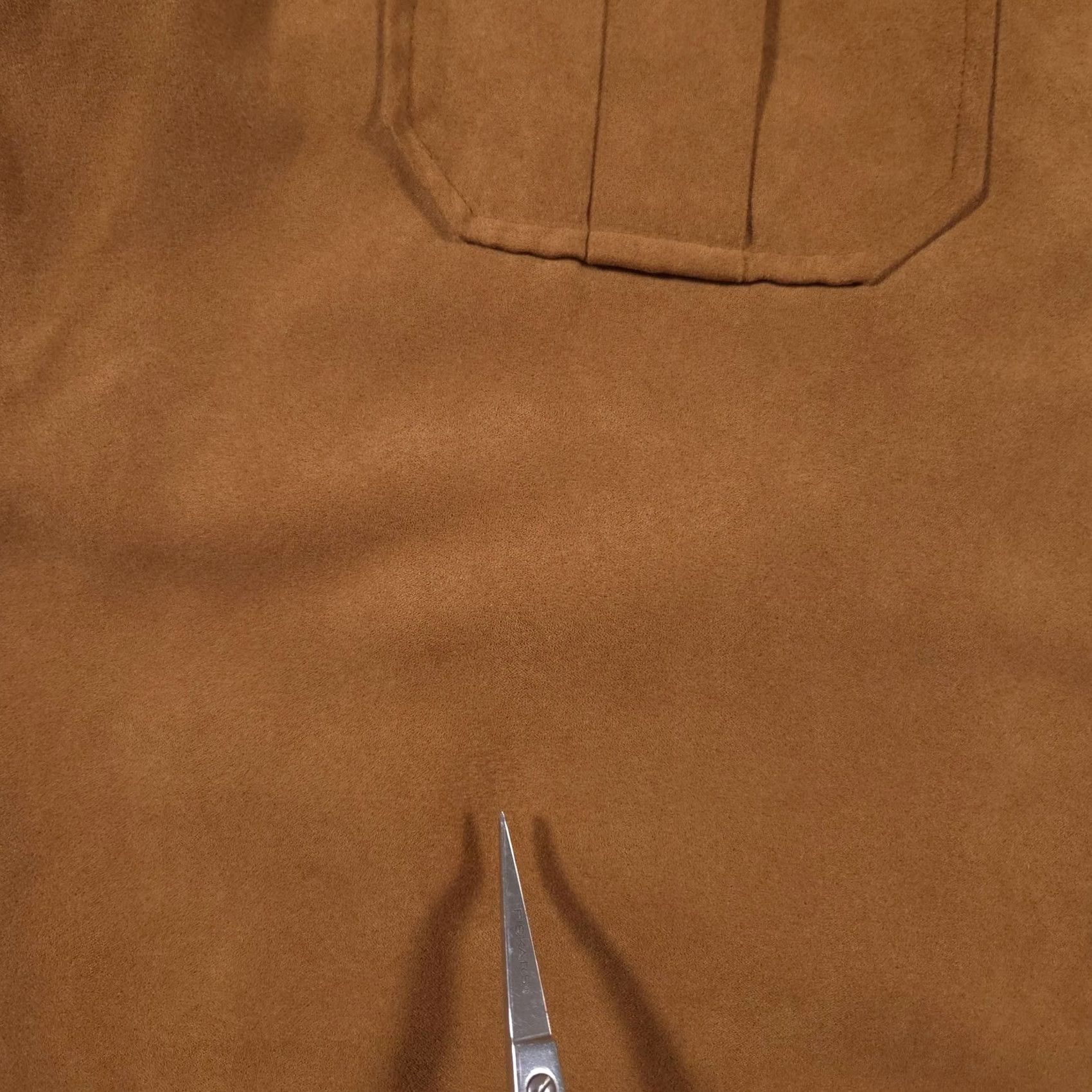 Vintage White Stag Shirt Womens Large Brown Faux Suede Button Front Long Sleeve Pockets Size L / US 10 / IT 46 - 4 Thumbnail