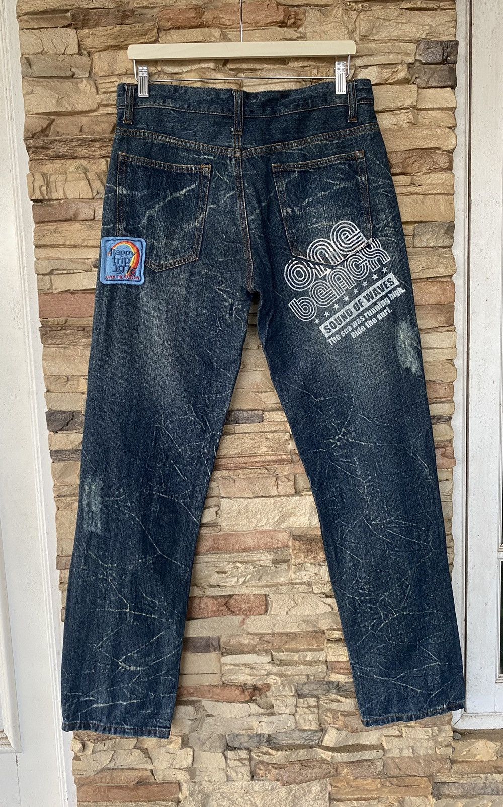 Japanese Brand Rare Flare Patchwork The Highest Hill Distressed Jeans Size US 33 - 12 Thumbnail