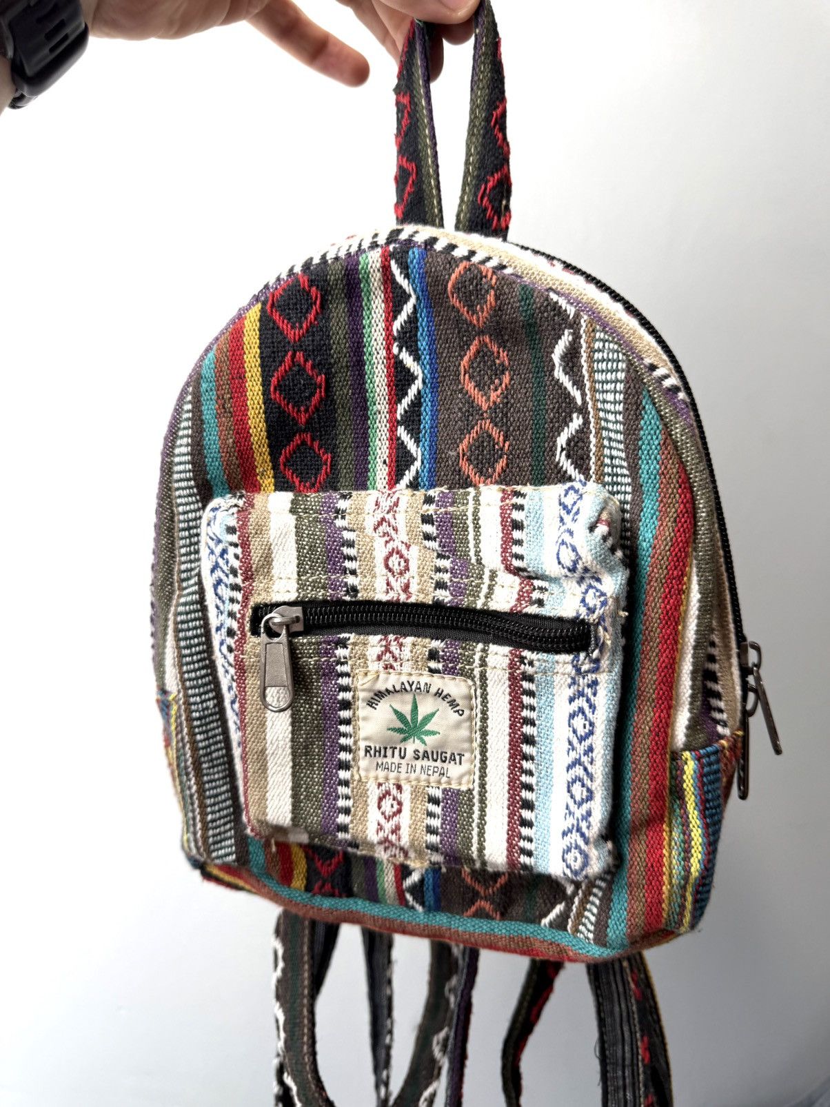 Japanese Brand 90’s Vintage Himalayan Hemp Mini Bag Pack Bob Marley Hippy Size ONE SIZE - 2 Thumbnail