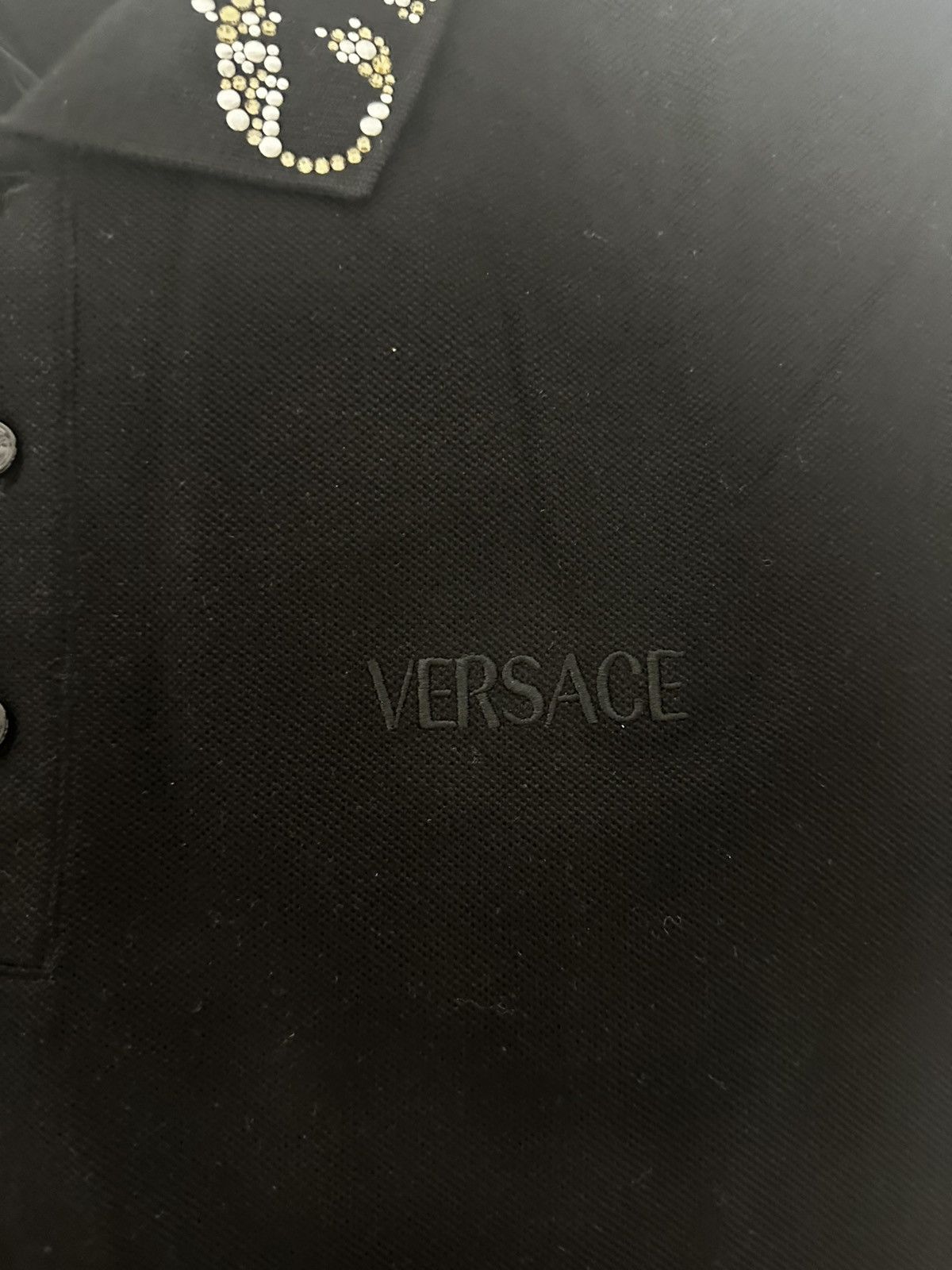 Versace Versace Black Embroidered Polo Shirt Size US S / EU 44-46 / 1 - 6 Thumbnail