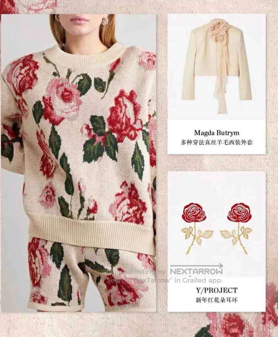 Magda Butrym New Magda Butrym Floral Knit Sweater. Size XXS / US 00 / IT 34 - 4 Thumbnail