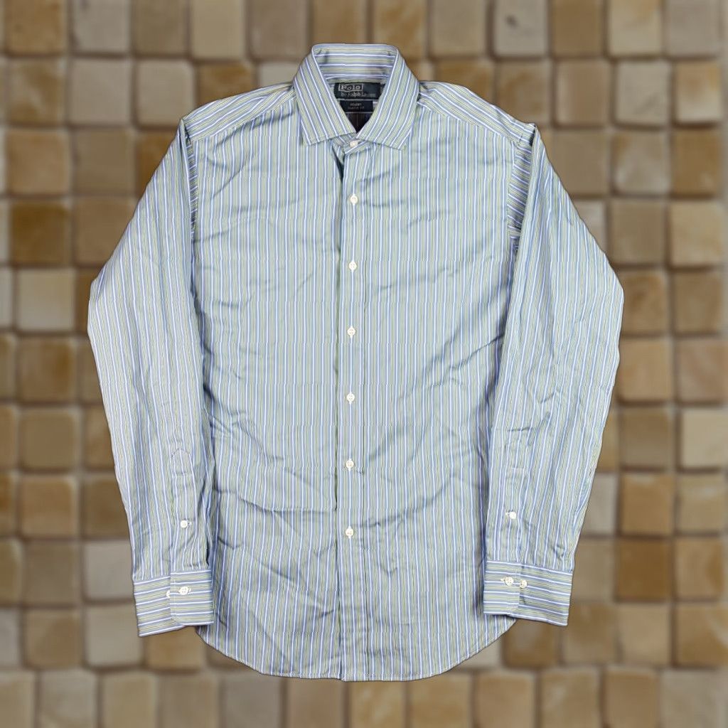 Ralph Lauren VINTAGE Ralph Lauren Preppy Striped Button Down Shirt M Blue Long Sleeve Pony Logo Classic 90s Mens Size US M / EU 48-50 / 2 - 1 Thumbnail