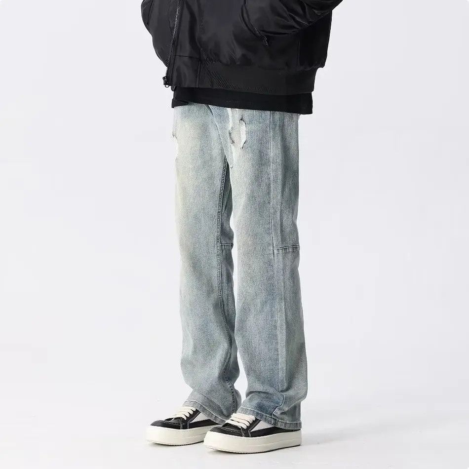 Japanese Brand × Jean Retro loose straight leg ripped jeans Size US 32 / EU 48 - 4 Thumbnail