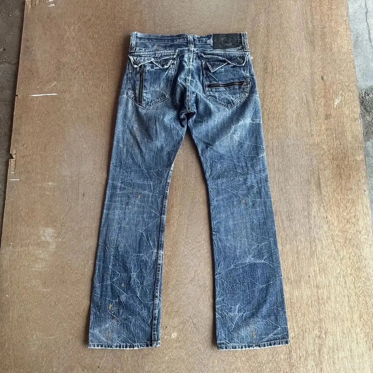 If Six Was Nine SICKS‼️STORM WASH⚡️VINTAGE JAPANESE JEANS SKULLS DENIM PANTS Size US 32 / EU 48 - 7 Thumbnail