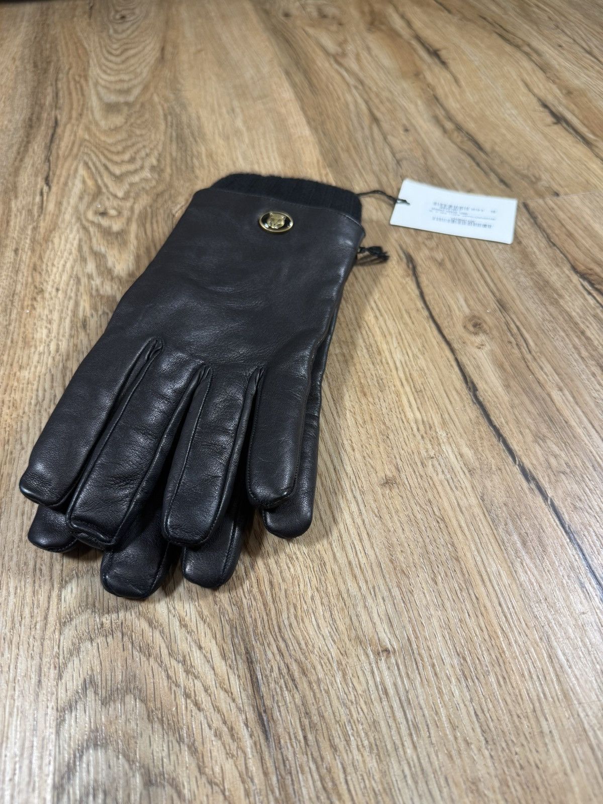 Gucci Gucci Tiger Head Nappa Leather & Cashmere Gloves – Black Size ONE SIZE - 11 Thumbnail