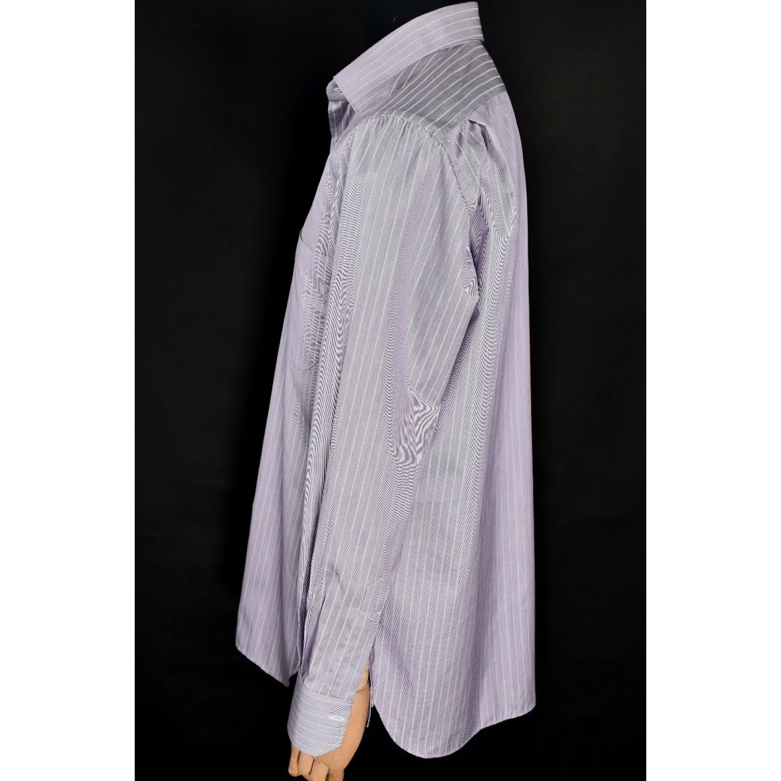 Kiton Kiton Dress Shirt Striped Cotton Long Sleeve 16/41 Lily White 16/41 Mens Classic Shirt Size 42R - 3 Thumbnail