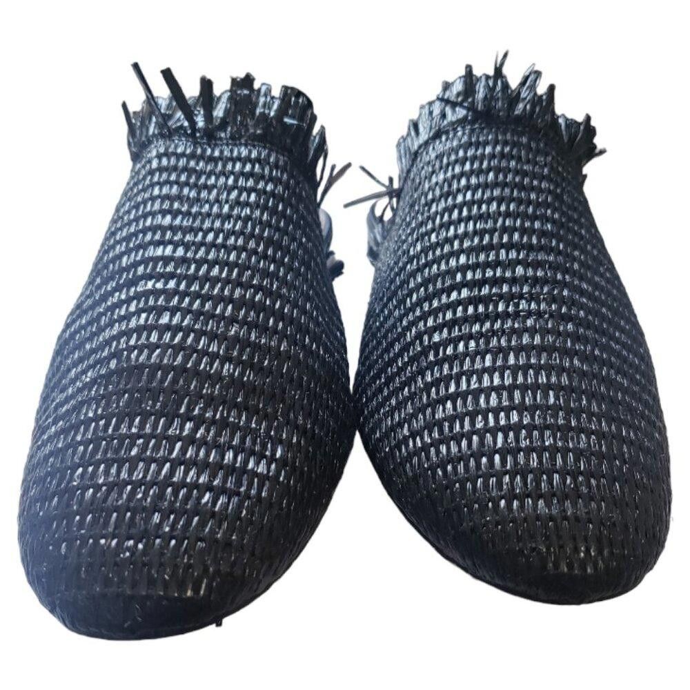 Polo Ralph Lauren SH125 Paolo Ladies Flat Black Weaved Mules 9.5 Size US 9.5 / IT 39.5 - 4 Thumbnail
