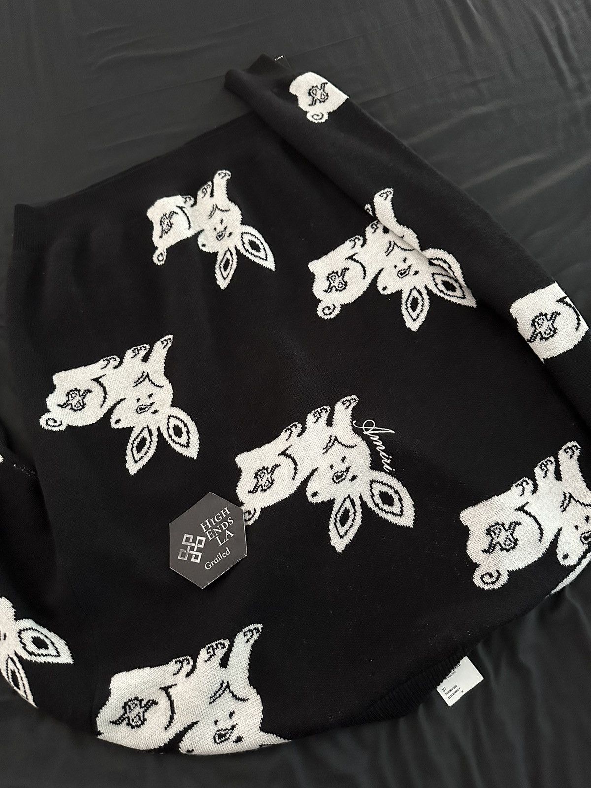 Amiri Amiri Black Rabbit Repeat Cardigan Size US M / EU 48-50 / 2 - 8 Thumbnail