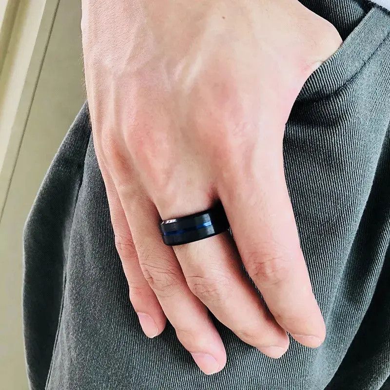 Jewelry 8mm Thin Rainbow Line Ring Size ONE SIZE - 4 Thumbnail