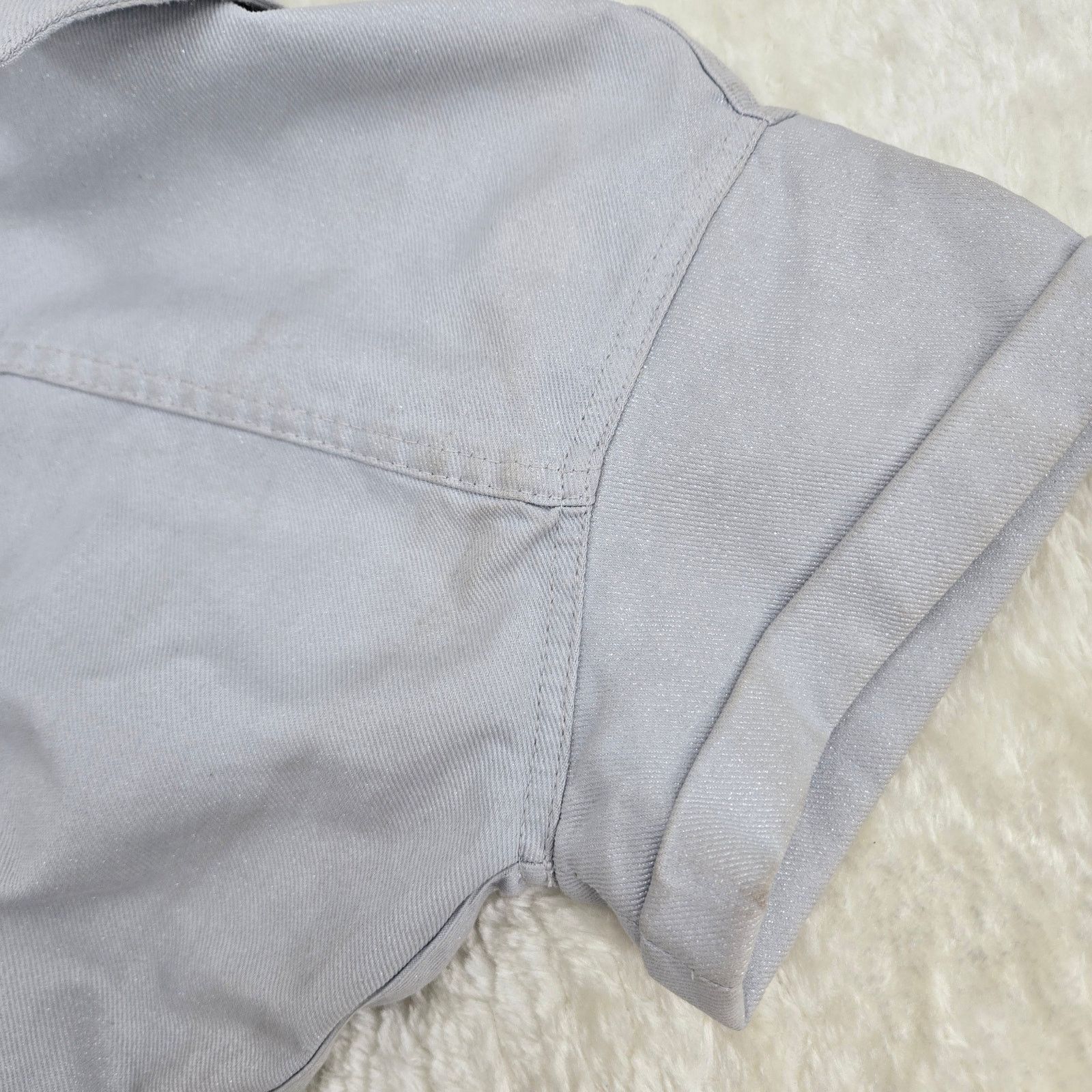Zara NWT Zara Collared Denim Metallic Blue/Silver Romper Size M Size 30" / US 8 / IT 44 - 13 Thumbnail