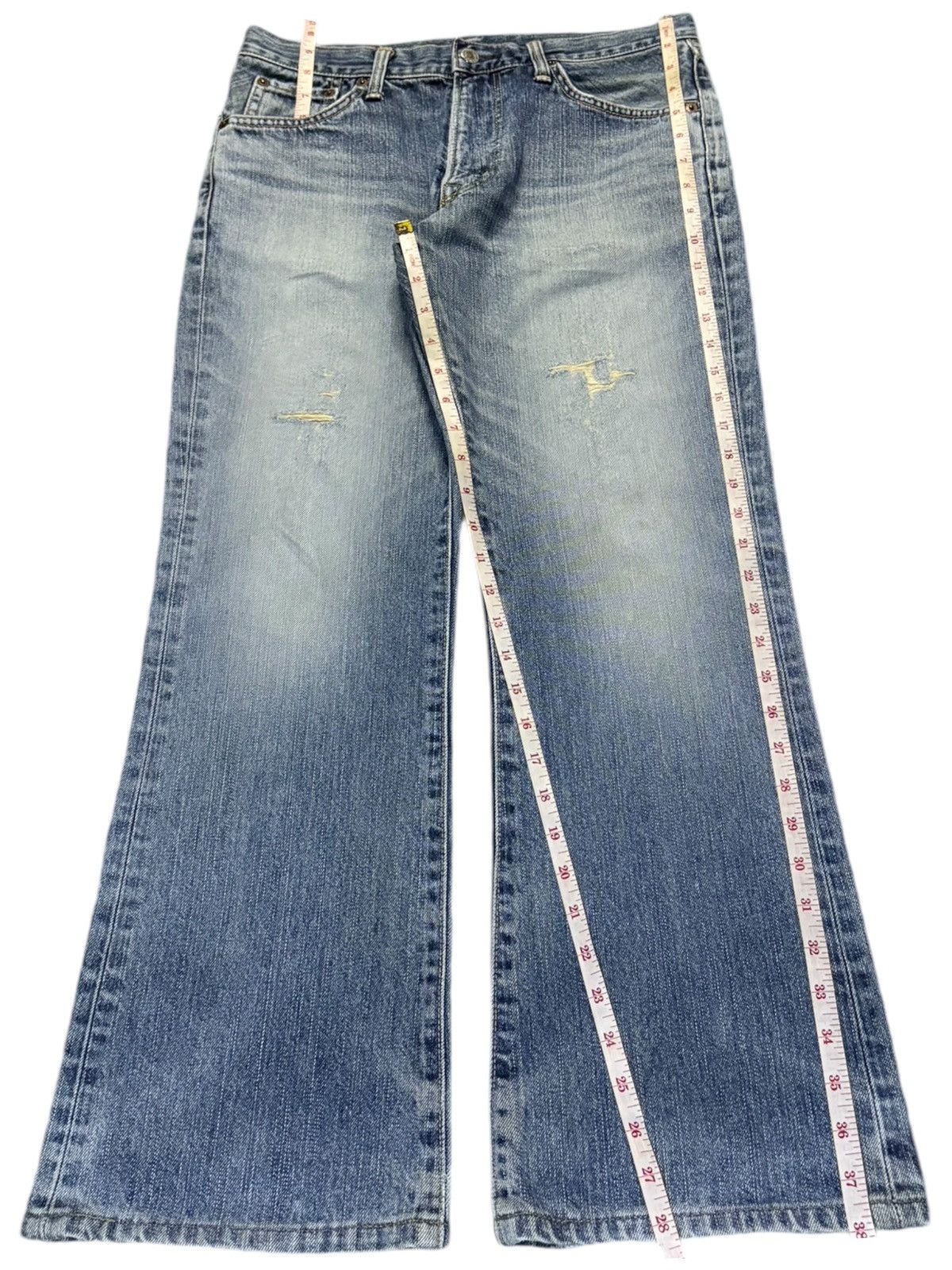 Edwin × Japanese Brand Exclusive Vintage Edwin XV Mud Wash Distress Flare Jeans Size US 30 / EU 46 - 11 Thumbnail