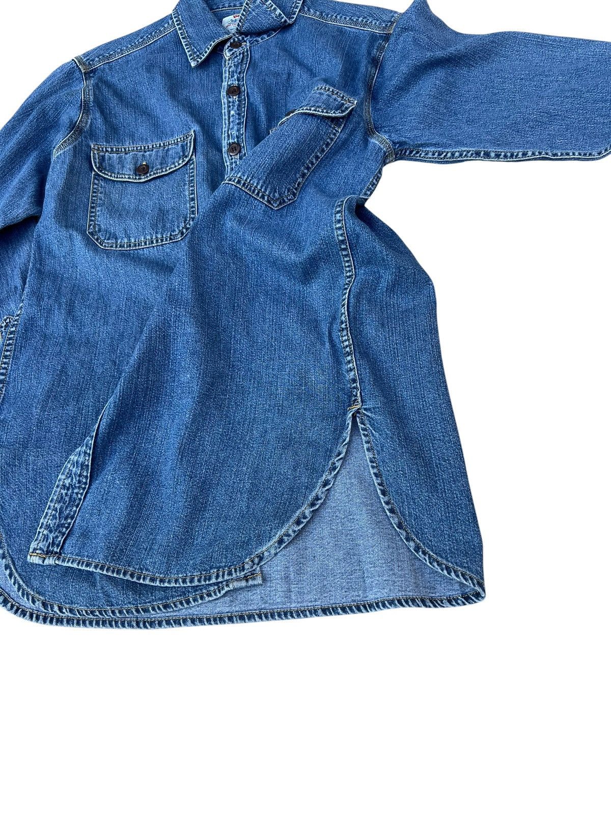 Levi's Vintage 1998 Levi’s Fade Blue Denim Work Shirt Size US M / EU 48-50 / 2 - 16 Thumbnail