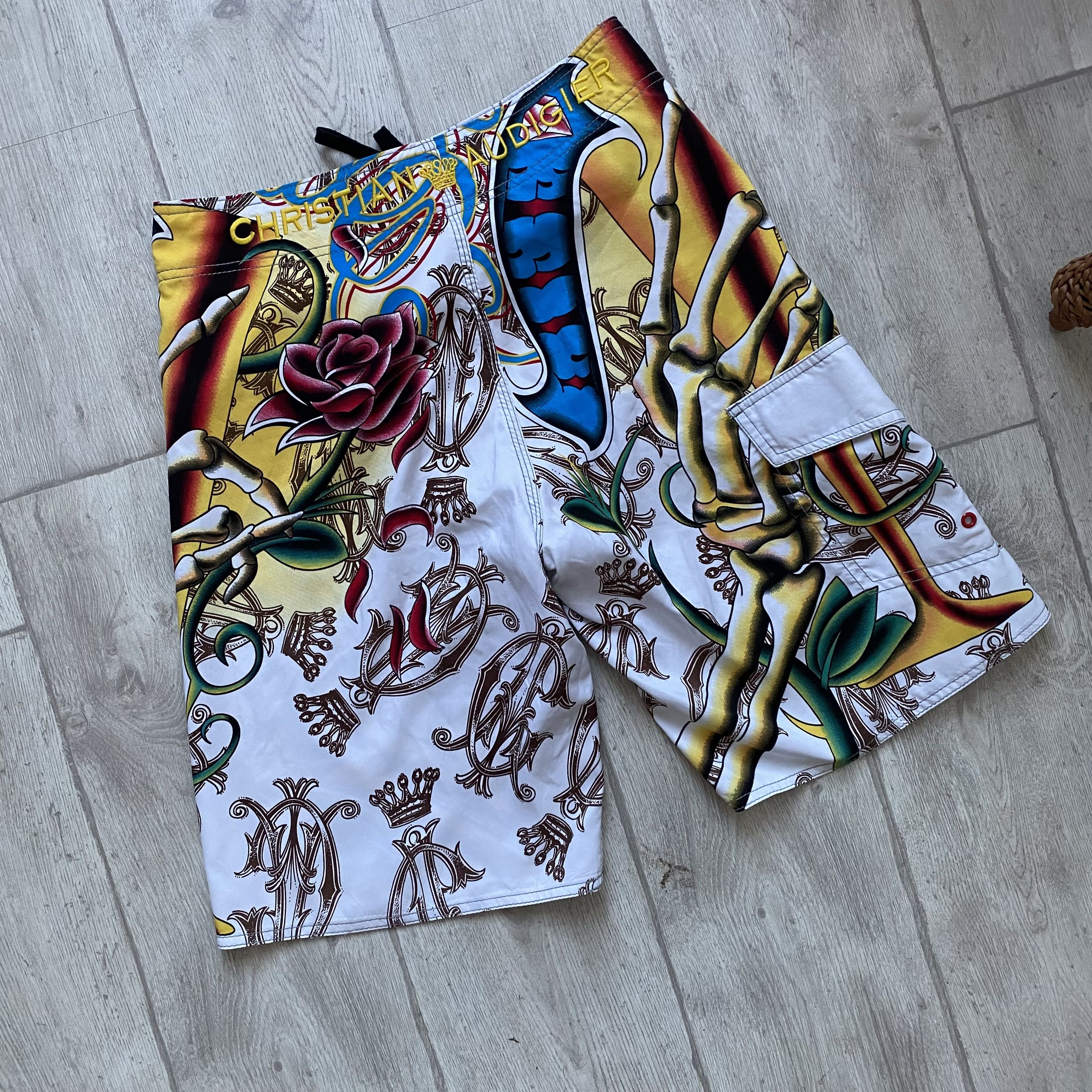 Christian Audigier Vintage Y2K Christian Audigier Ed Hardy Shorts Love Kills Size US 30 / EU 46 - 4 Thumbnail