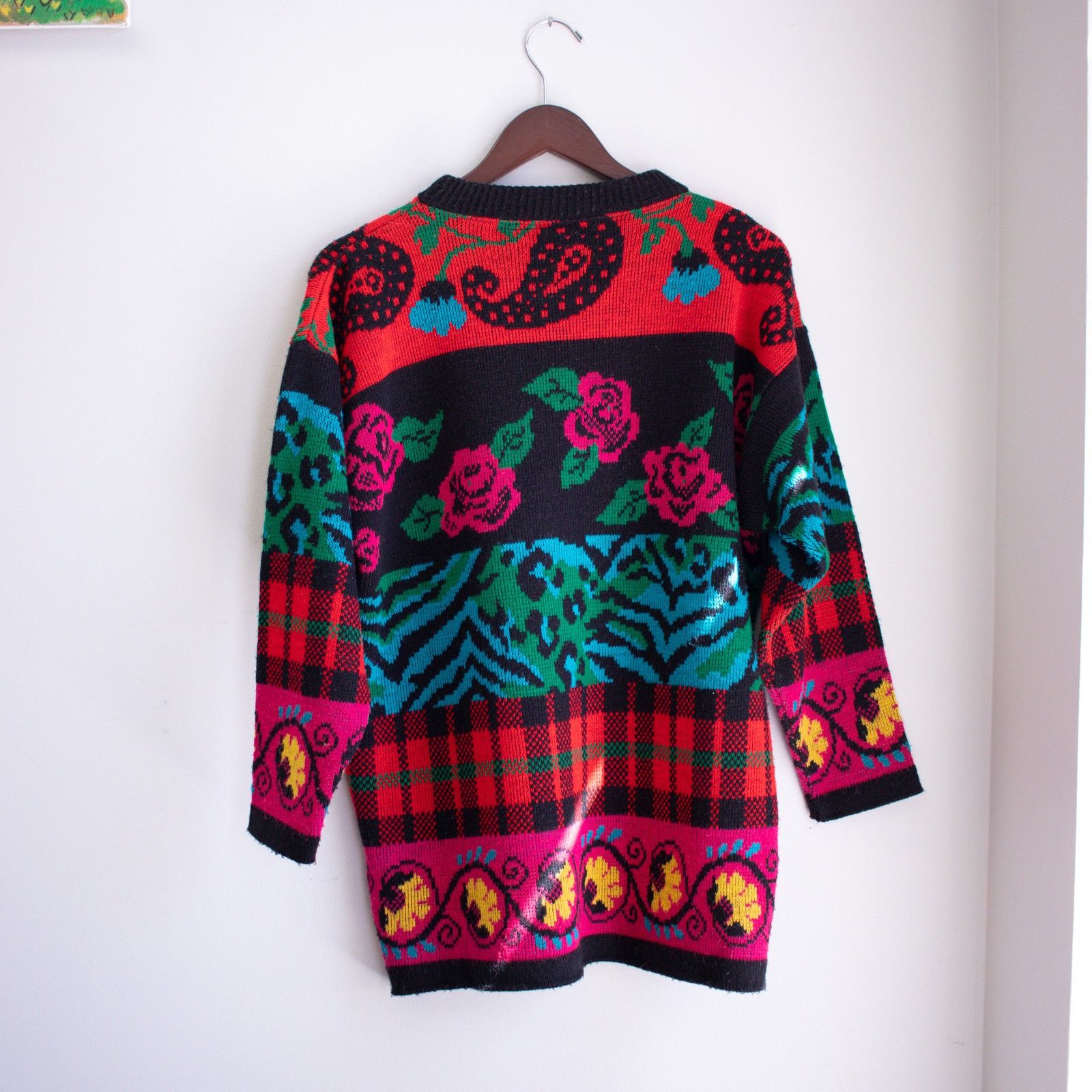 Vintage Vintage Traffic Jam Multi-Pattern OverSized Sweater Size 28 Size M / US 6-8 / IT 42-44 - 2 Thumbnail