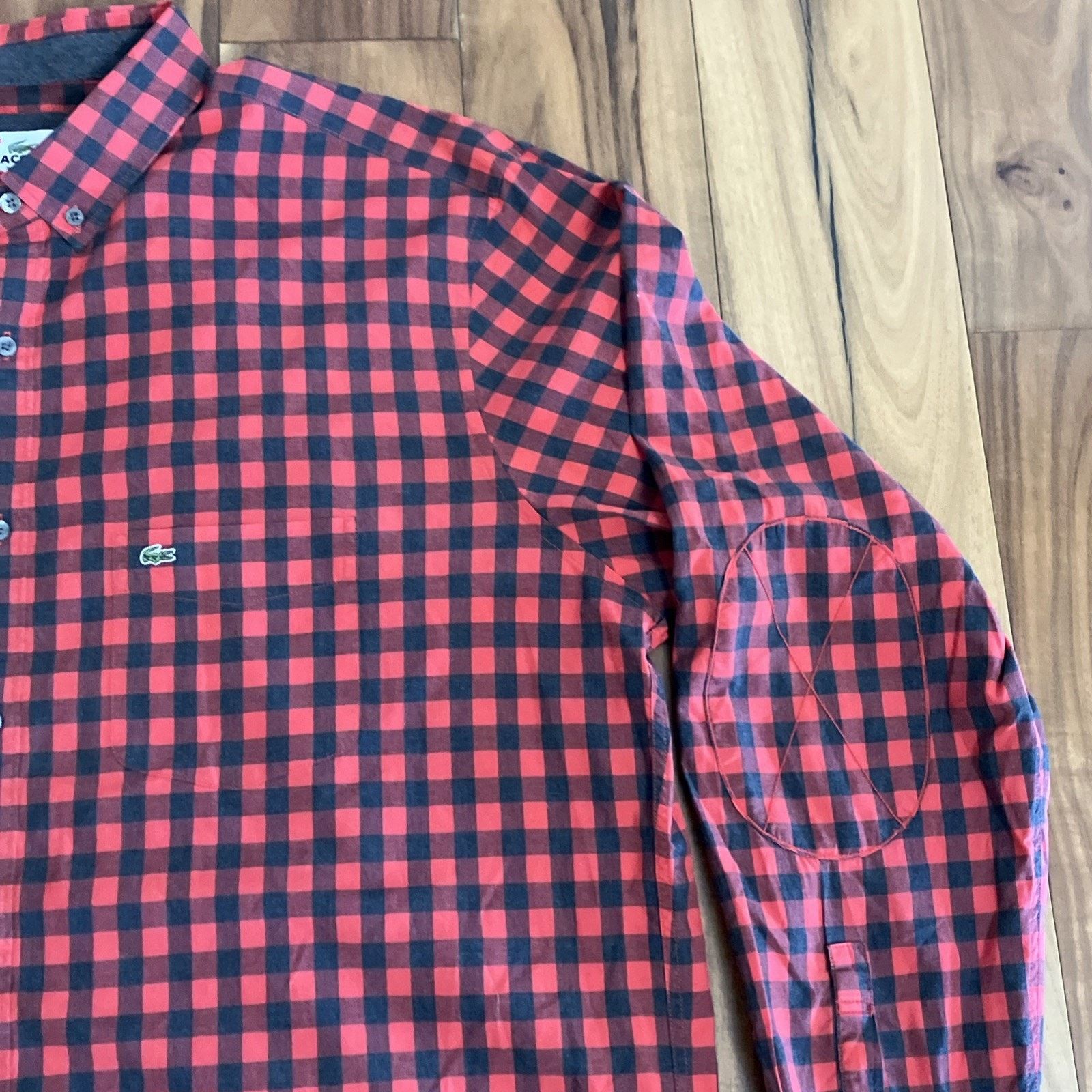 Lacoste Lacoste Men Regular Fit Checkered Button Down Shirt Large 44 Size US L / EU 52-54 / 3 - 9 Thumbnail