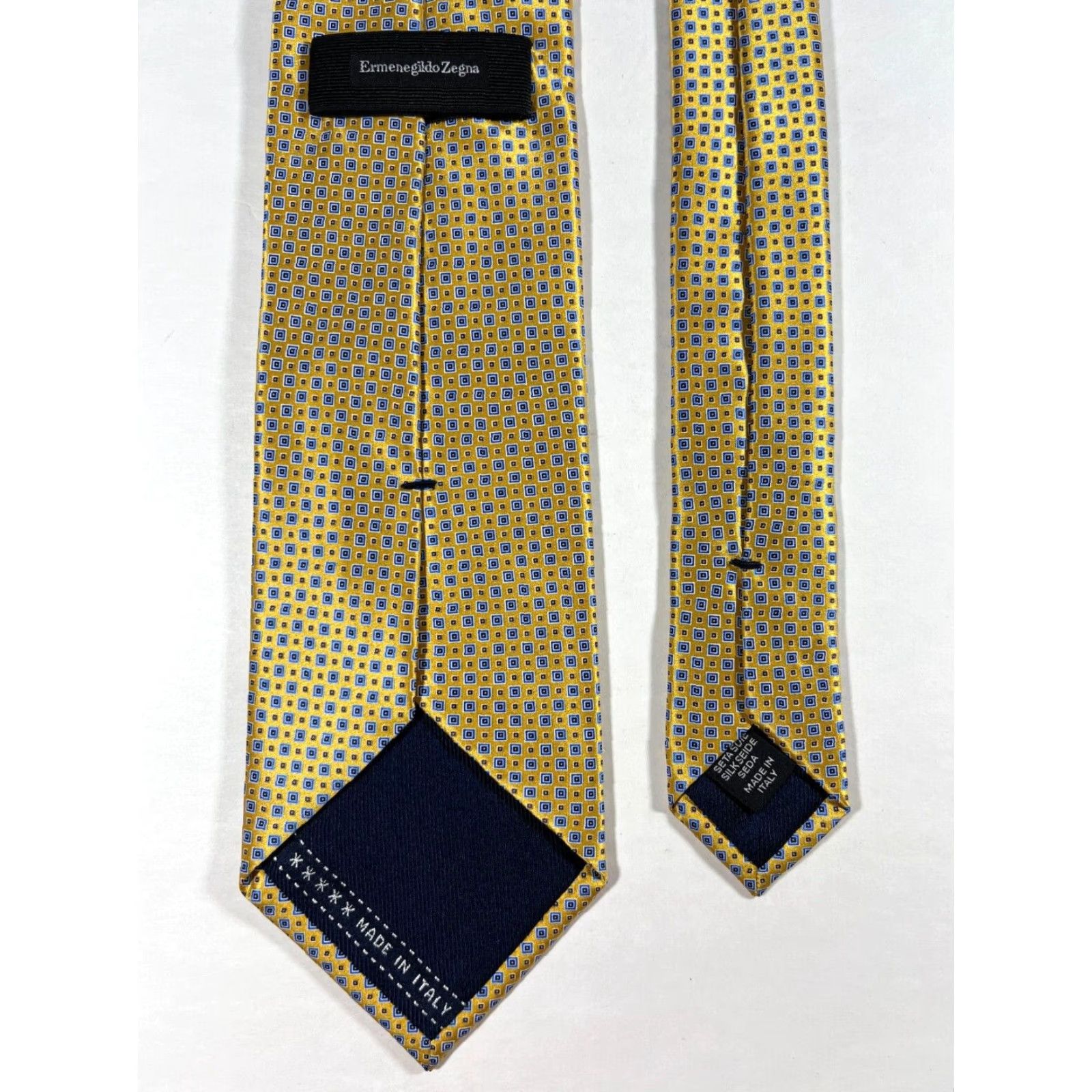 Ermenegildo Zegna Ermenegildo Zegna Tie Men's Geometric 100% Silk Yellow Gold Length 57-60" Width 3.5" Made in Italy Disegno Esclusivo No. 5004 Vintage-? (Wait) Size ONE SIZE - 7 Thumbnail