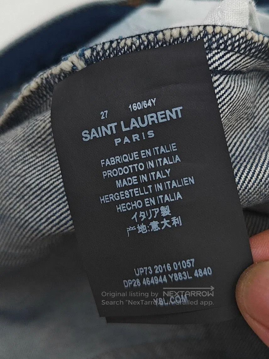 Saint Laurent Paris YSL Saint Laurent Sequin Cuff Wide-Leg Jeans. Size 27" / US 4 / IT 40 - 9 Thumbnail