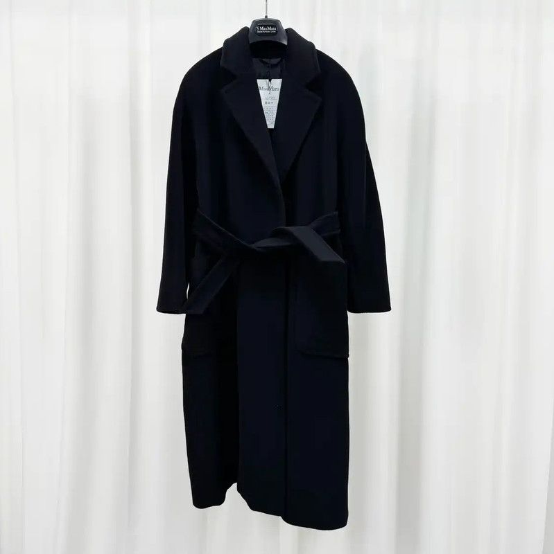 Max Mara MaxMara Elegant Black Cashmere Long Coat 0089 Size XS / US 0-2 / IT 36-38 - 1 Thumbnail