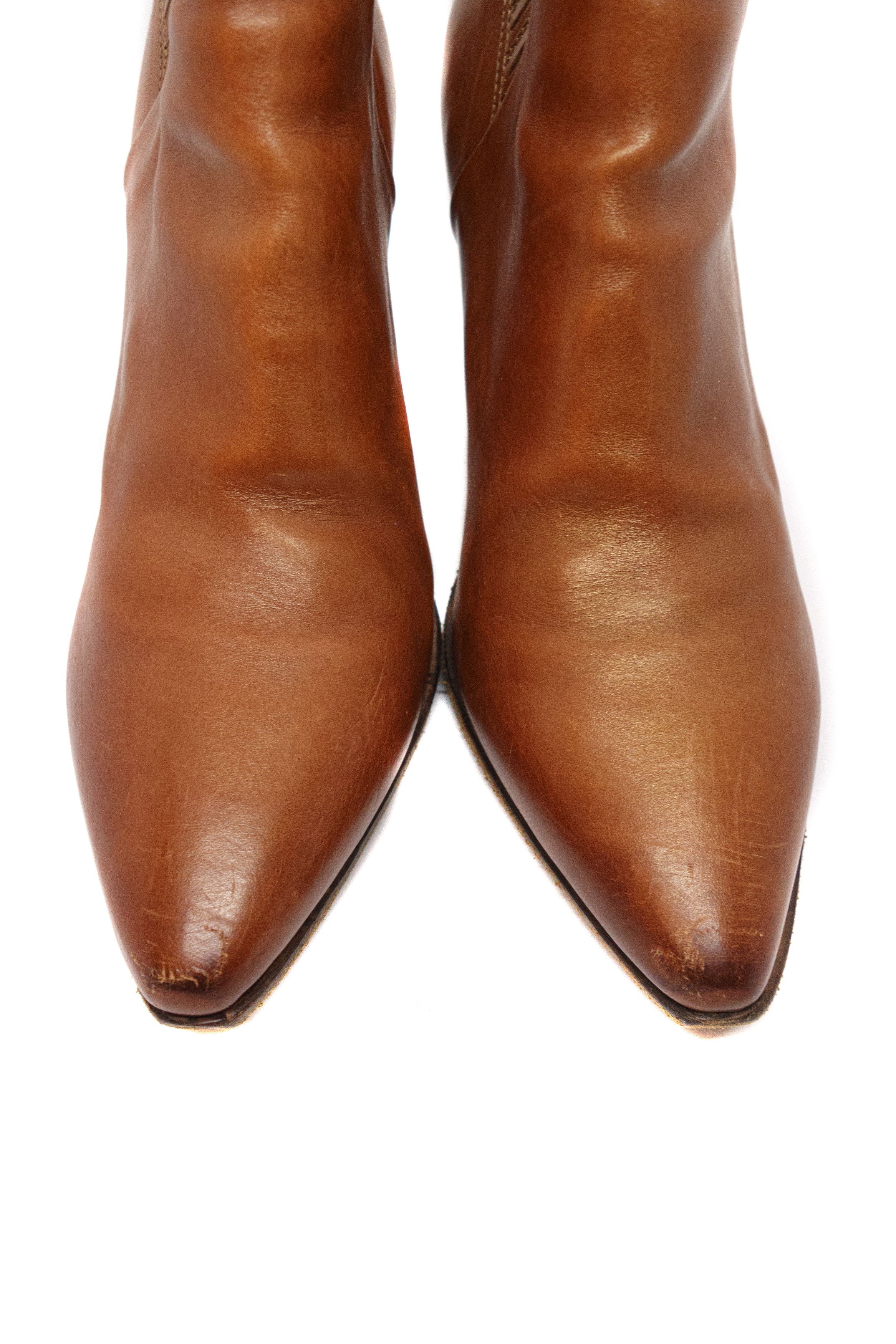 A.S.98 A.S.98 Back Zip Leather Heeled Ankle Boots Size US 10 / IT 40 - 5 Thumbnail