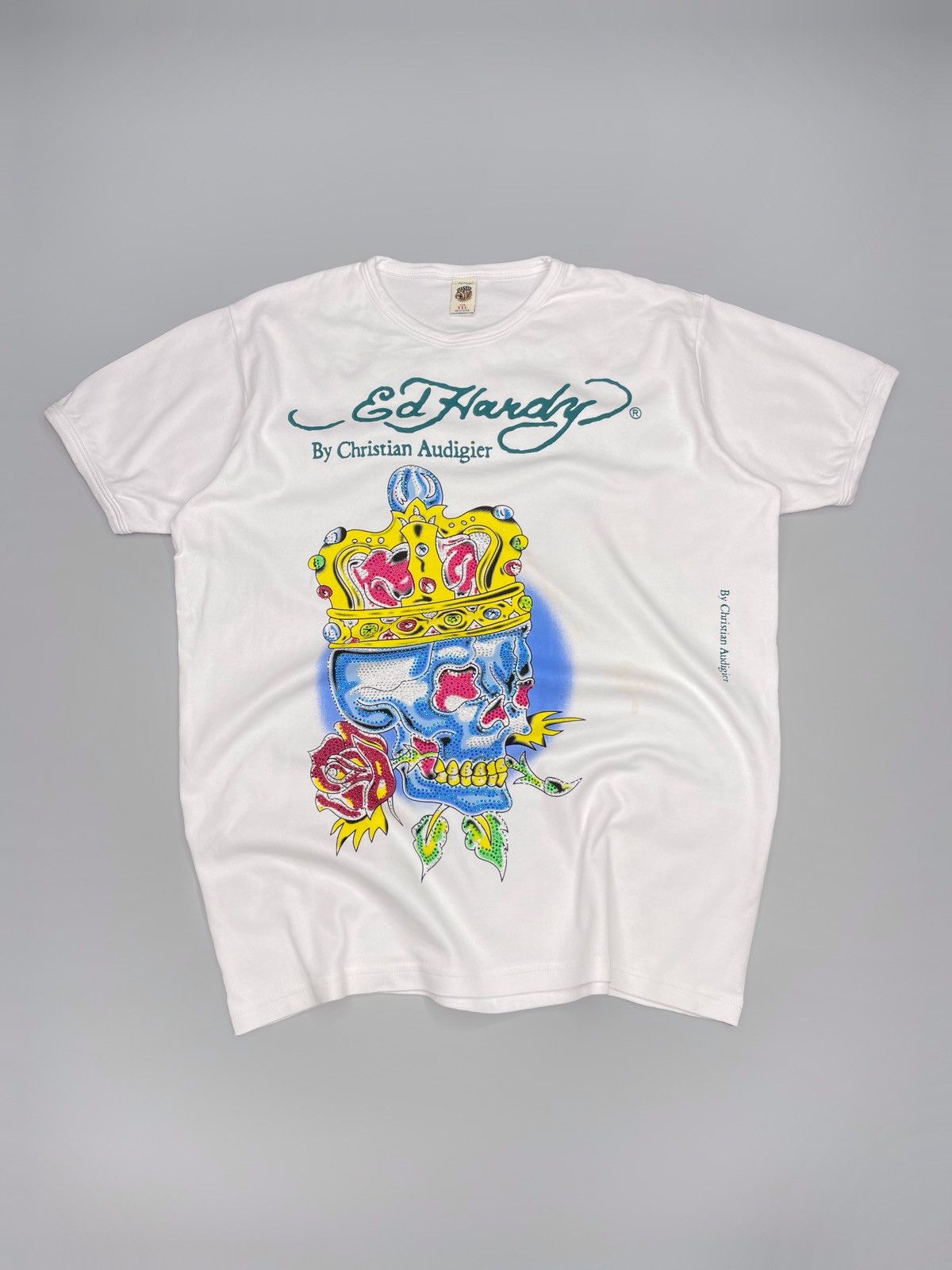 Ed Hardy × Vintage Vintage Y2k Ed hardy by Christian Audigier Skull Tee Size US XXL / EU 58 / 5 - 1 Thumbnail