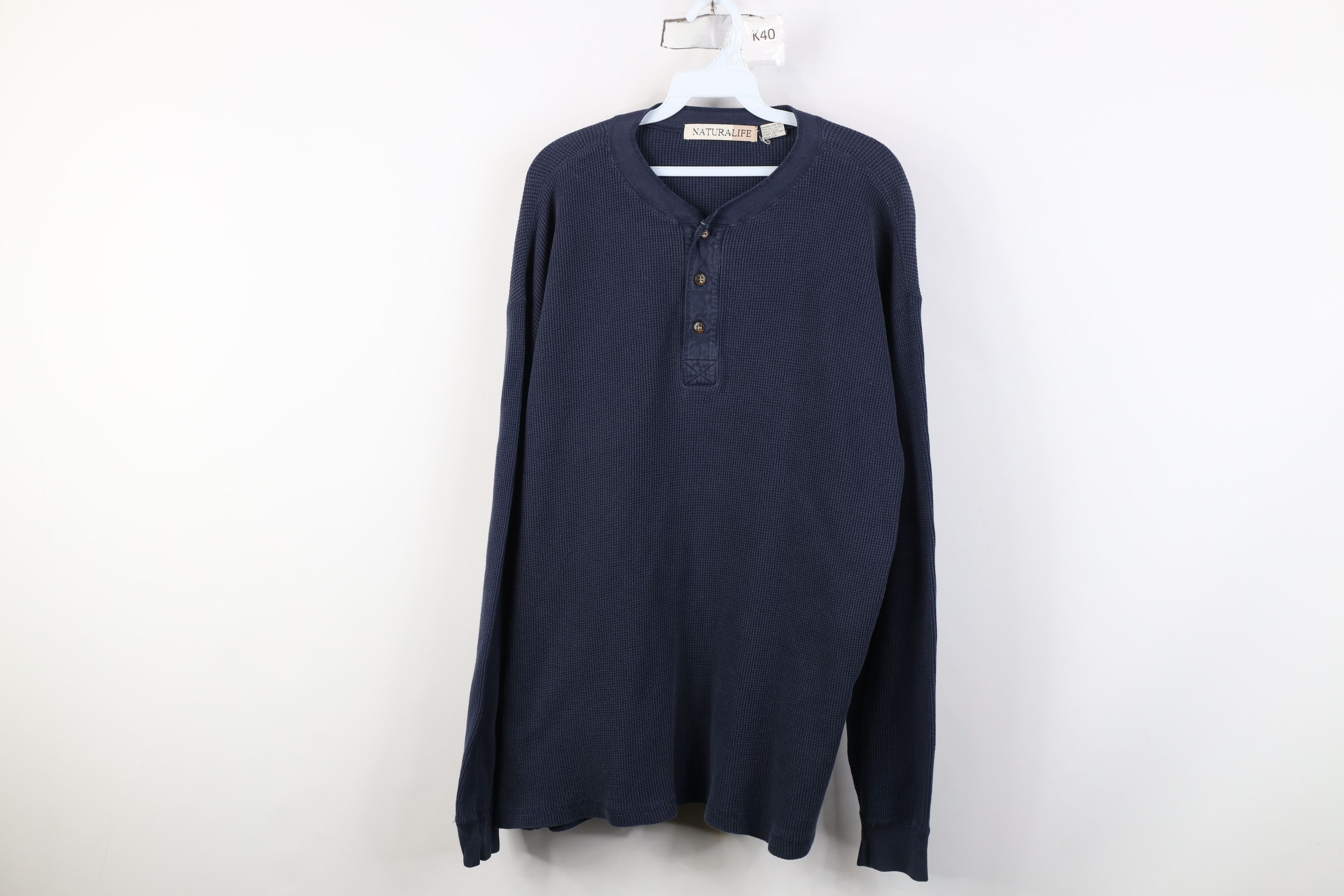 Vintage Vintage 90s Streetwear Knit Long Sleeve Henley T-Shirt Size US XL / EU 56 / 4 - 1 Thumbnail