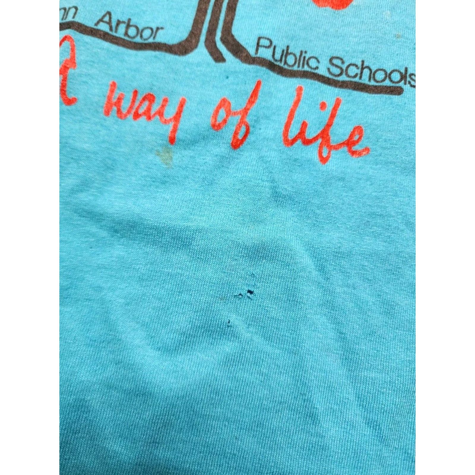Vintage Vintage Screen Stars Men’s T-Shirt Crew Neck Short Sleeve Blue Ann Arbor Michigan Wellness School 90s Summer Size US L / EU 52-54 / 3 - 2 Thumbnail