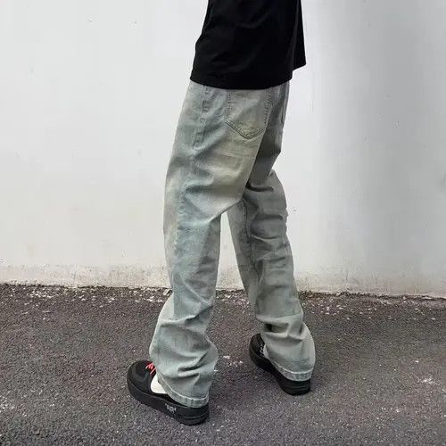 Japanese Brand × Jean High street washed distressed simple straight jeans Size US 32 / EU 48 - 3 Thumbnail