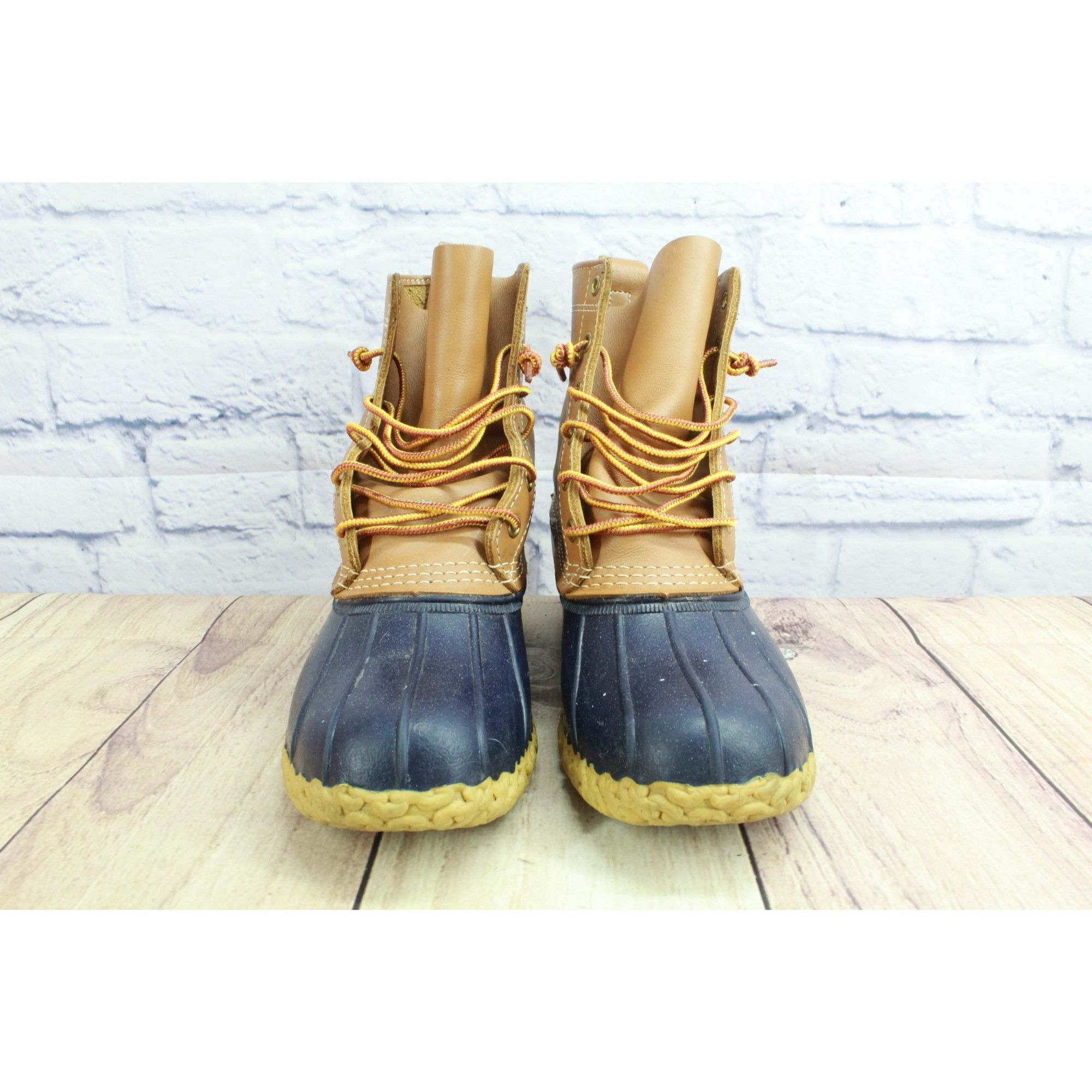 L.L. Bean × Leather LL Bean Women's Leather 8" Lace Up Unlined Ankle Duck Boots Size US 9 / IT 39 - 4 Thumbnail