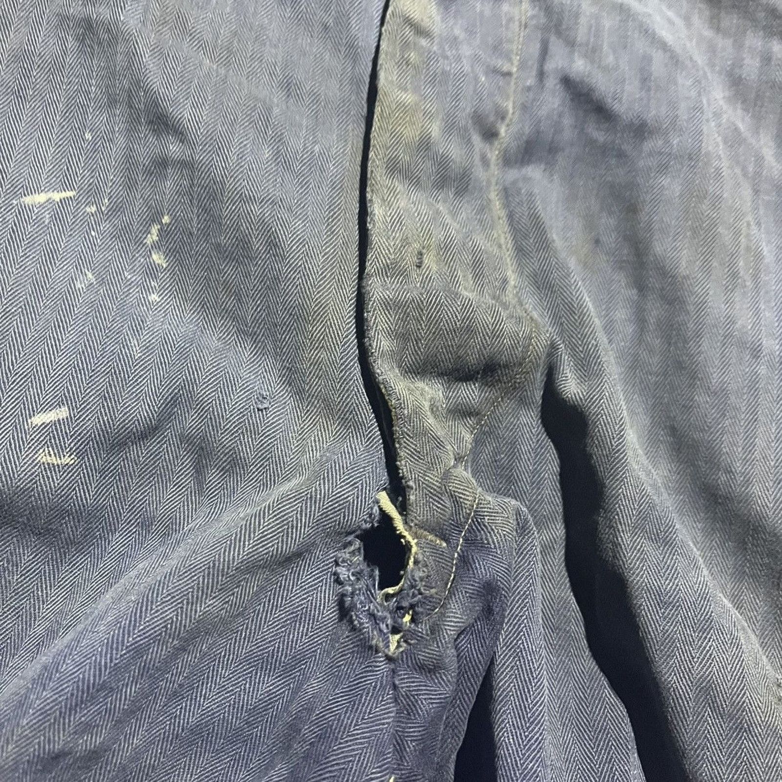 Vintage 40s Hart Blue HBT Striped Workwear Pants 36x32