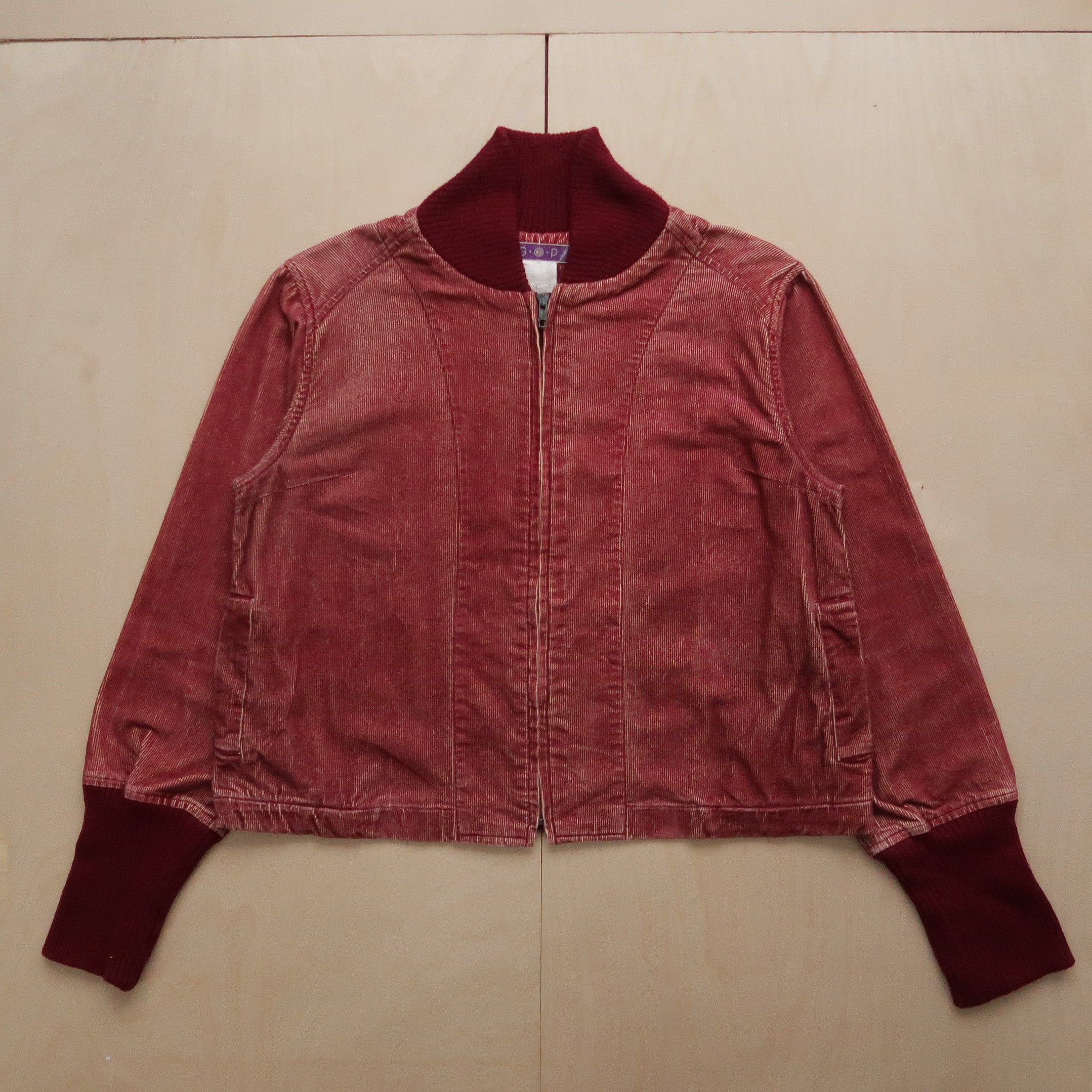 Pre-owned Hysteric Glamour X Le Grande Bleu L G B Vintage 90's G.o.p Distressed Bomber Corduroy Jacket In Maroon