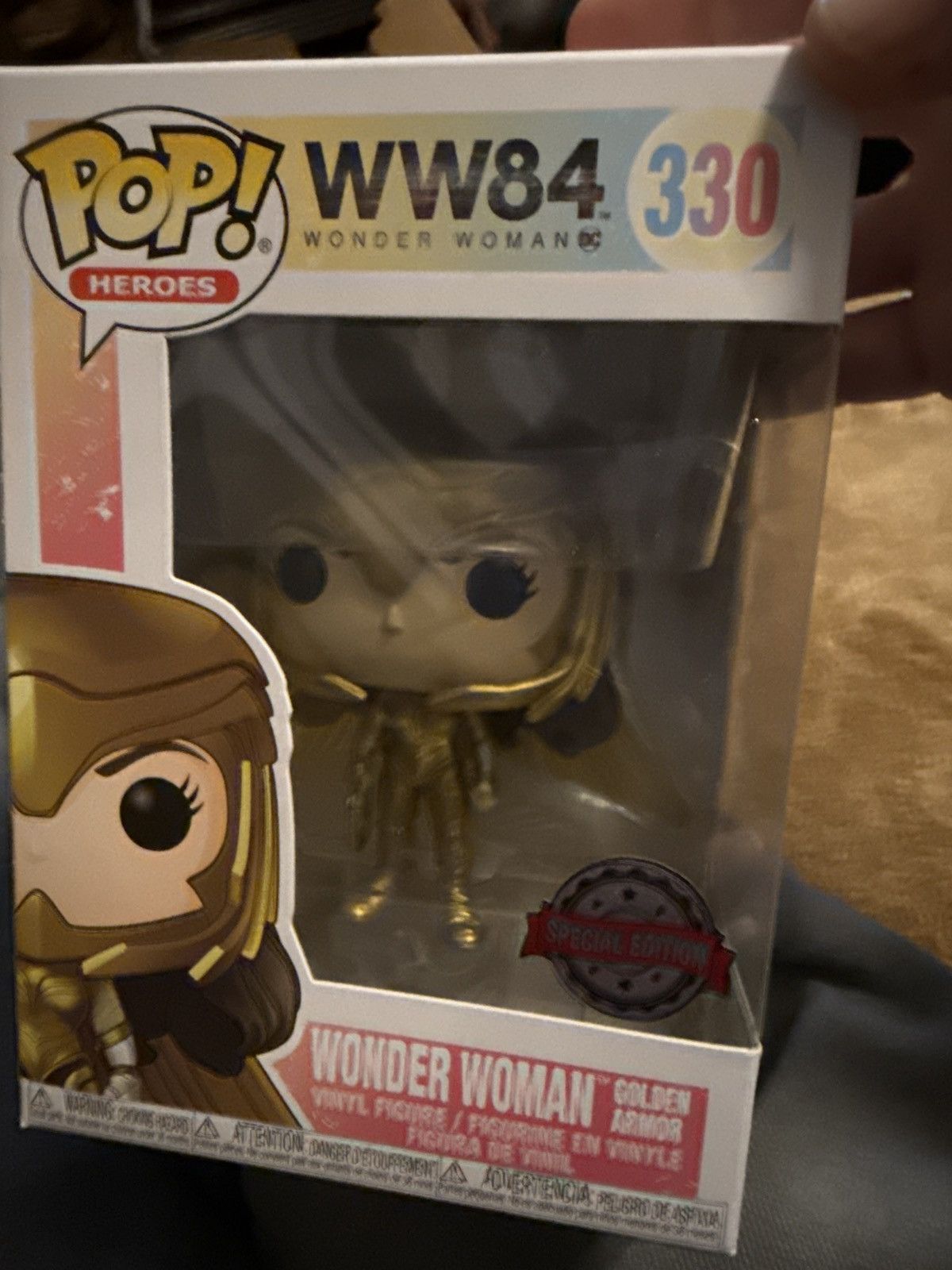 POP MART Funko Pop #330 Pop Heroes Wonder Woman GOLDEN ARMOR WW84 NEW Size ONE SIZE - 7 Thumbnail