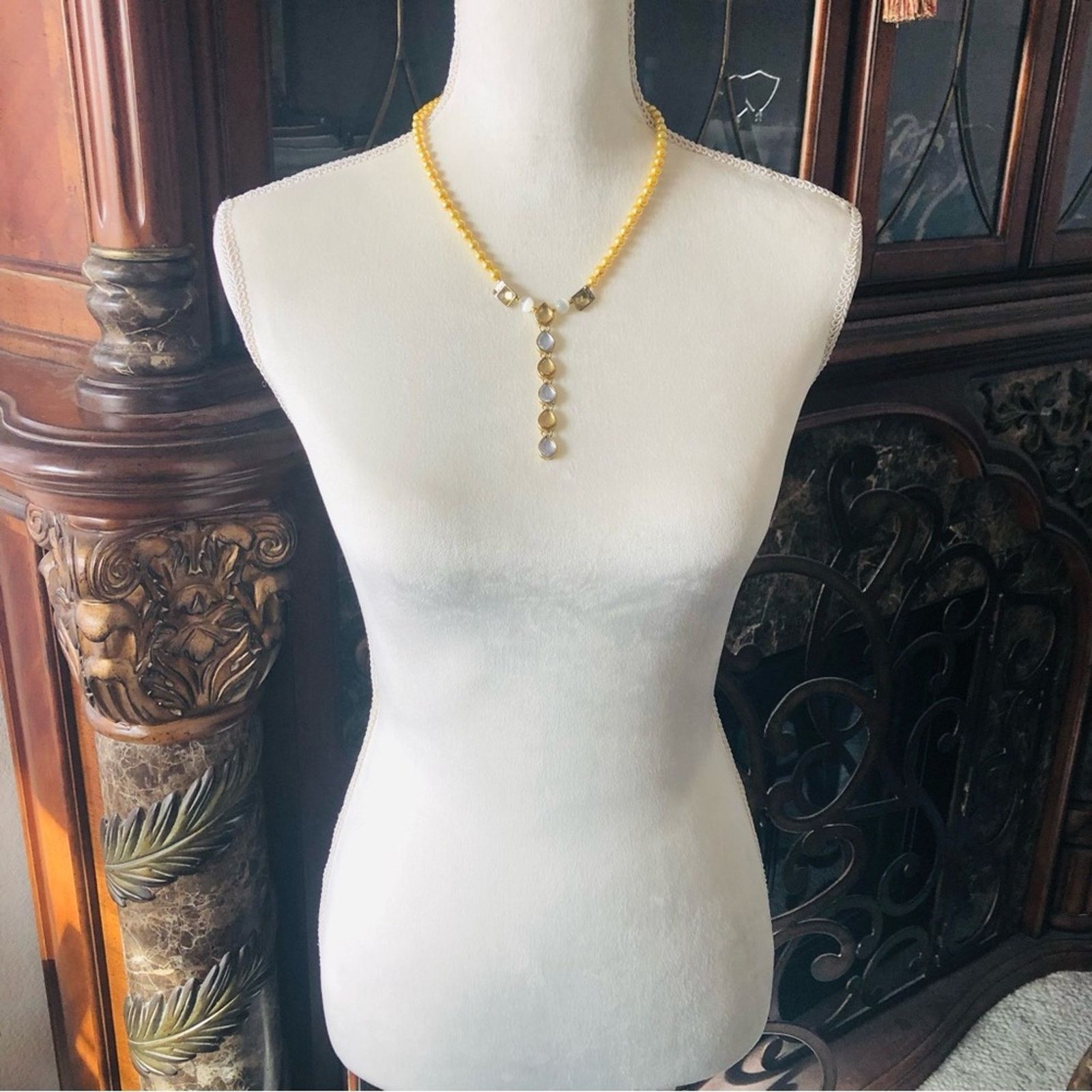 Handmade Handcrafted repurpose stay gold cascade Pearl necklace Size ONE SIZE - 6 Thumbnail