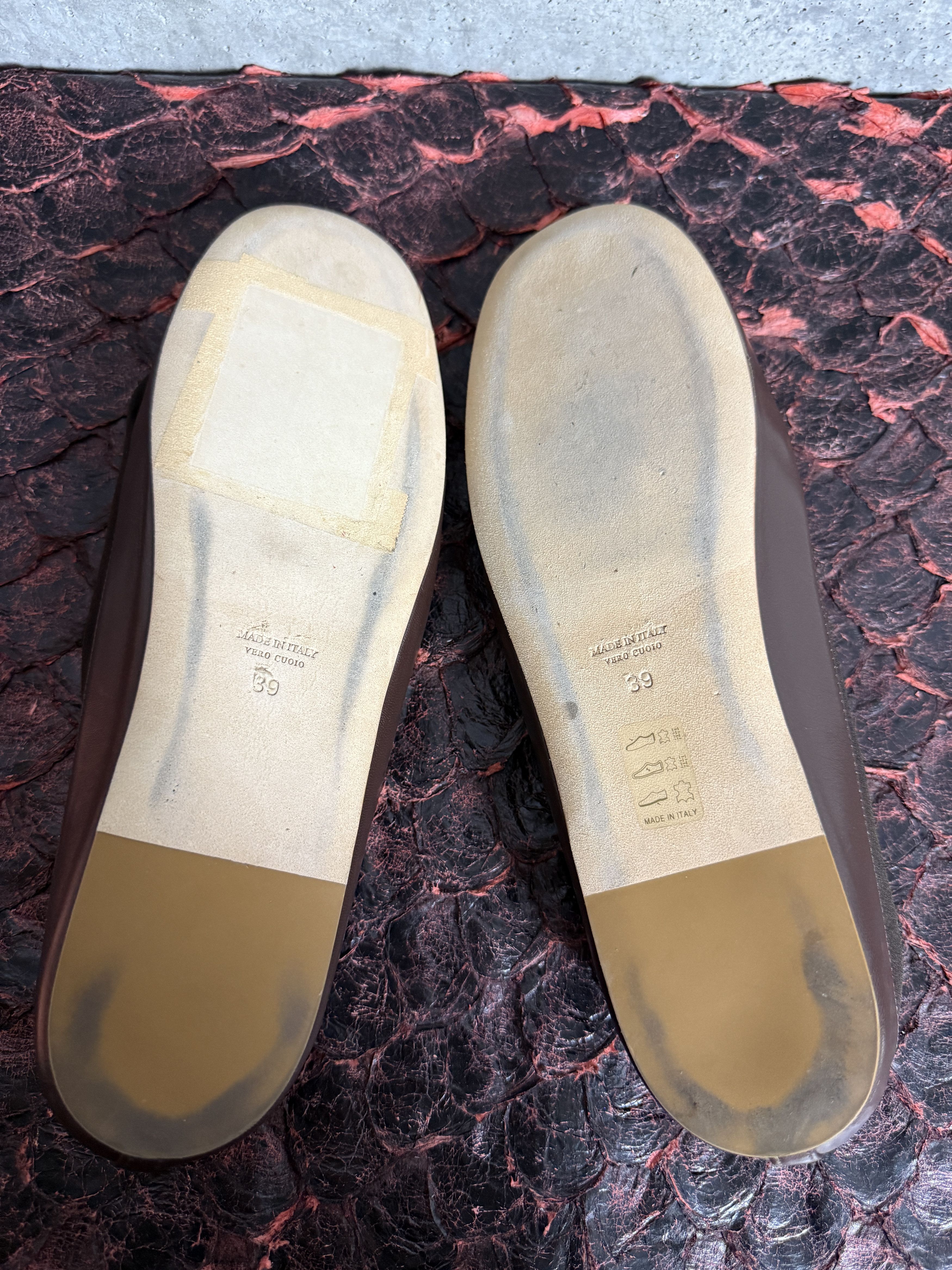 Christopher Esber Leather/Mesh Ballet Flats minette