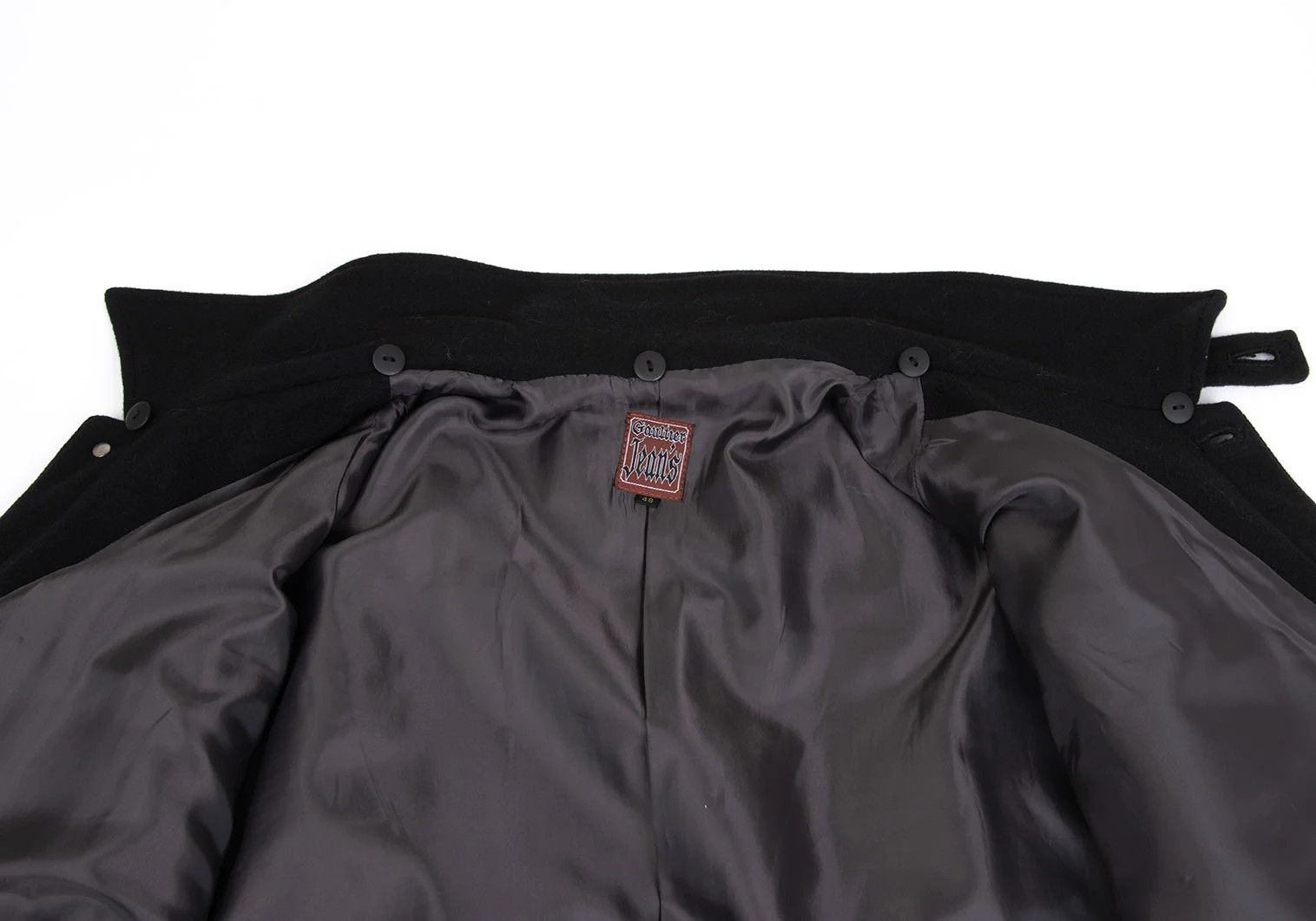 Jean Paul Gaultier Melton Wool Metal Logo Button Long Coat in Black 48 Size US M / EU 48-50 / 2 - 12 Thumbnail