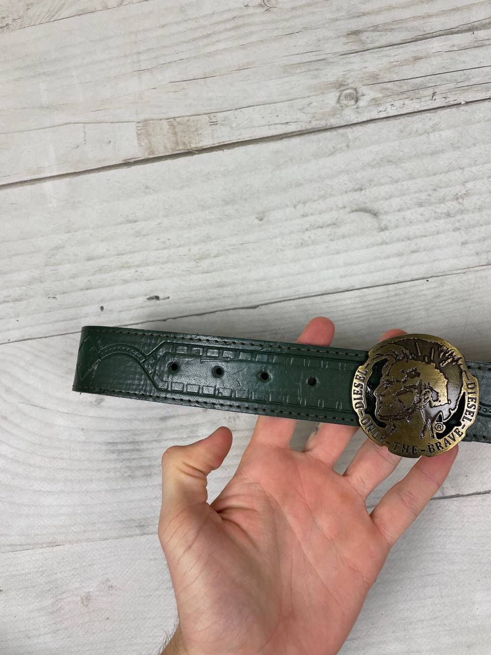 Diesel Vintage Diesel Leather Belts Big Metal Logo Y2K Size 28 - 3 Thumbnail