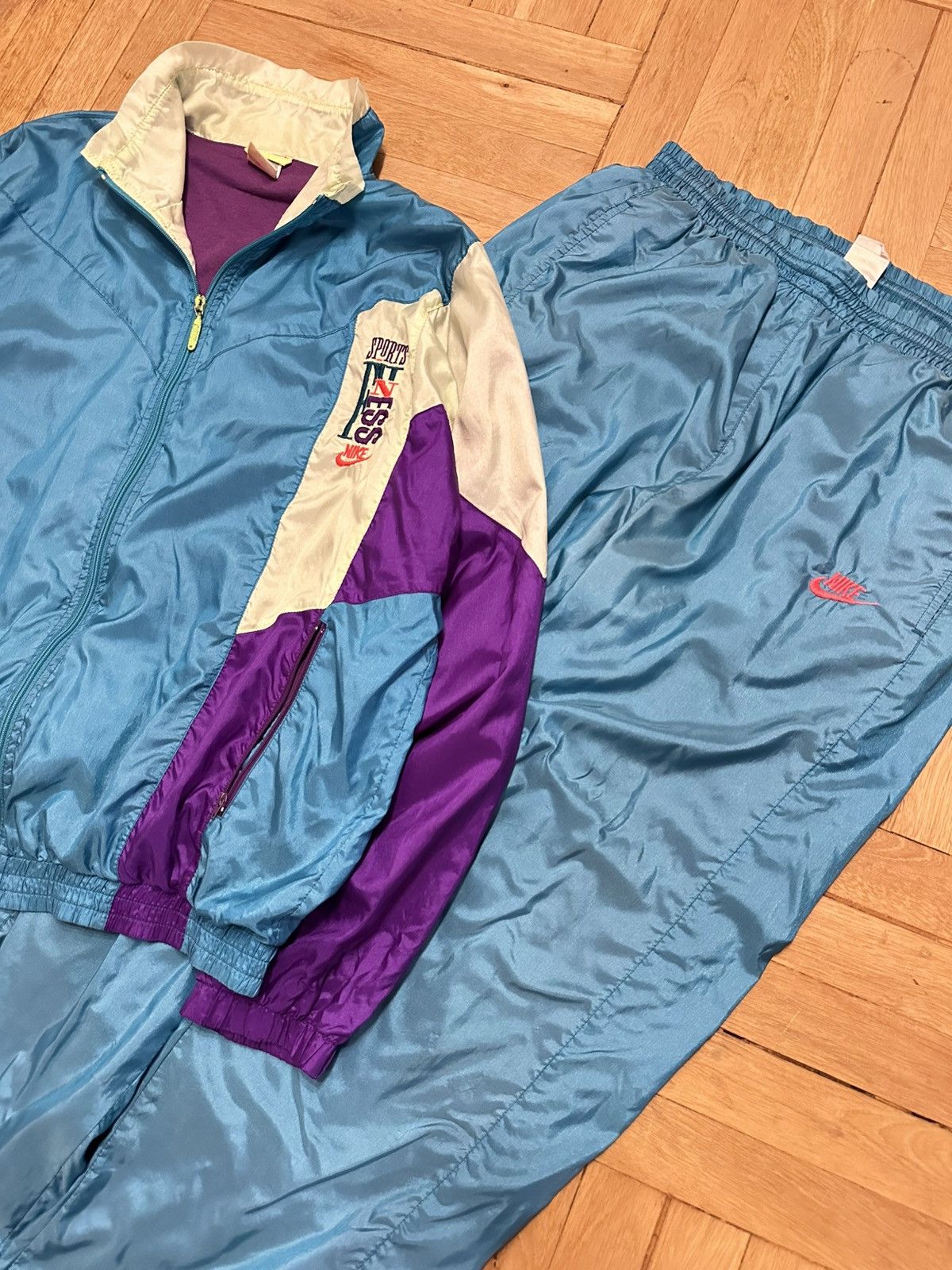 Nike × Vintage Vintage Nike tracksuit rare jacket pants size L Size 50L - 2 Thumbnail