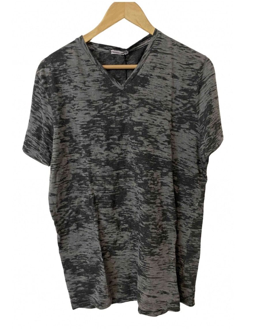 Tomas Maier Tomas Maier Men’s V-Neck Burnout Tee NWT Gray Camo— Italy Size US L / EU 52-54 / 3 - 1 Thumbnail