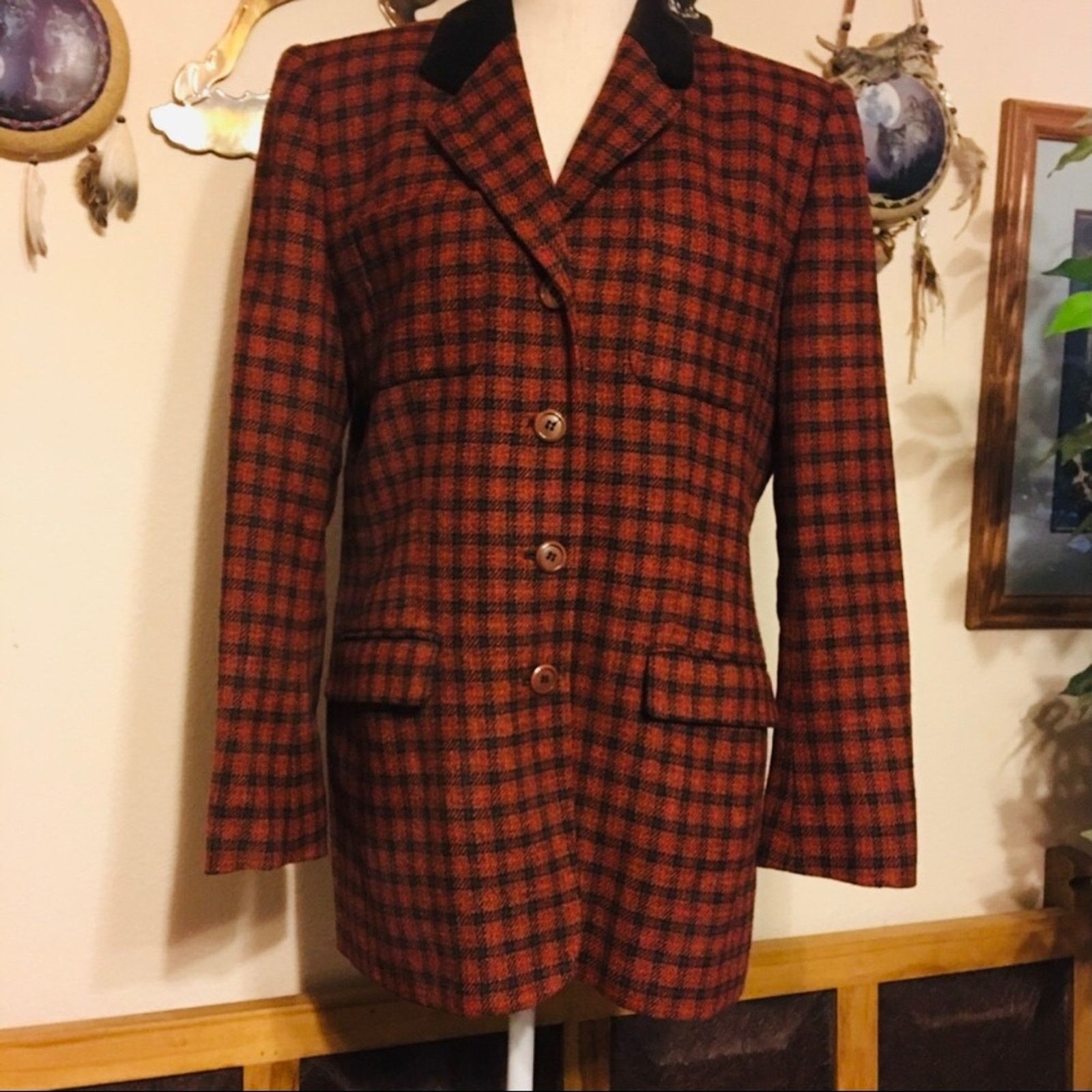 Jones New York Jones New York 100% lambs wool plaid jacket 10 Size L / US 10 / IT 46 - 1 Thumbnail