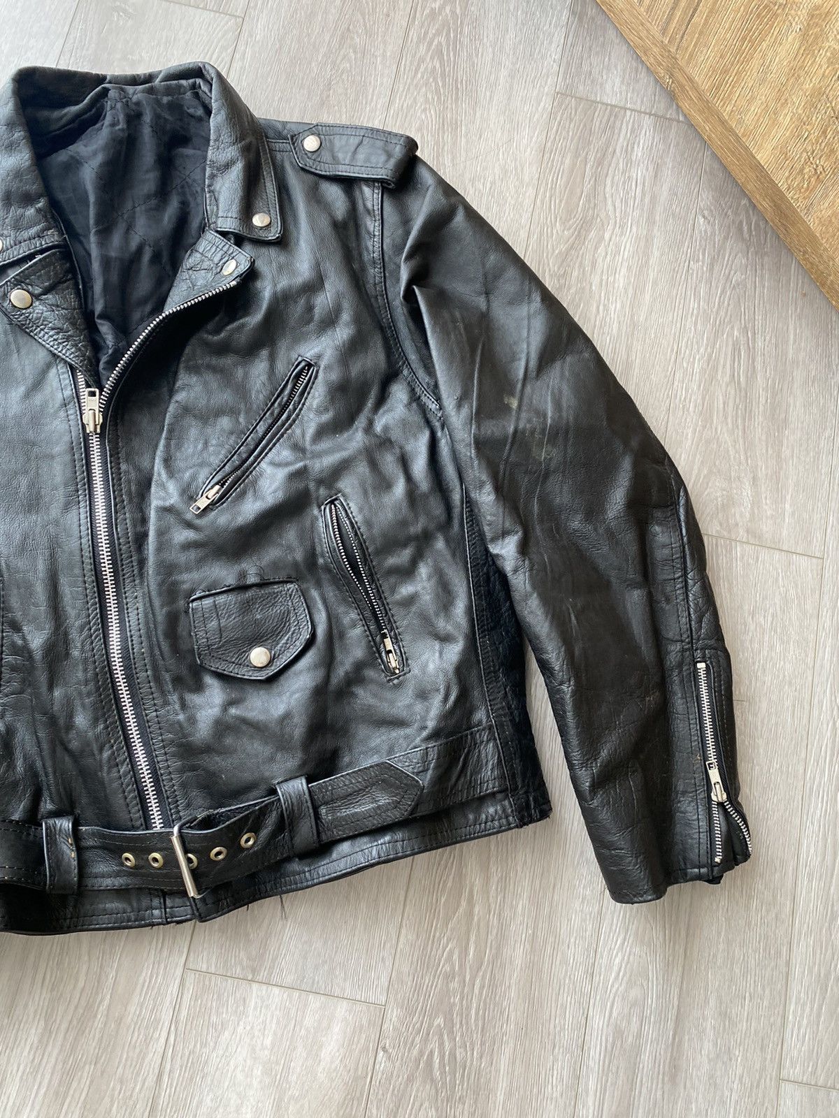 Vintage RARE 🔥 VINTAGE 90S FAST BLACK LEATHER MOTO BIKER JACKET Size US M / EU 48-50 / 2 - 4 Thumbnail