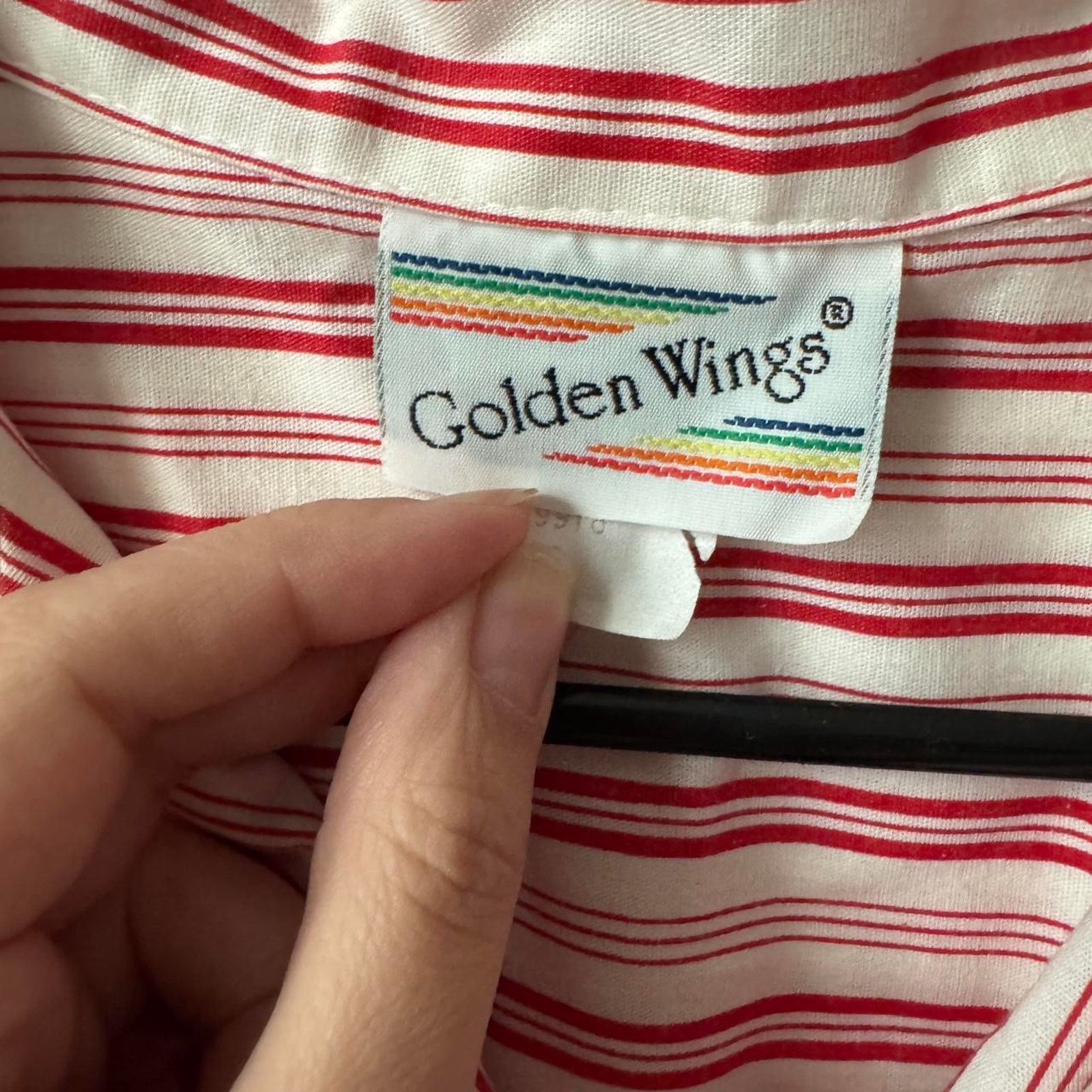 Other Vintage 90s Golden Wings red & white stripes preppy retro Size M / US 6-8 / IT 42-44 - 4 Thumbnail