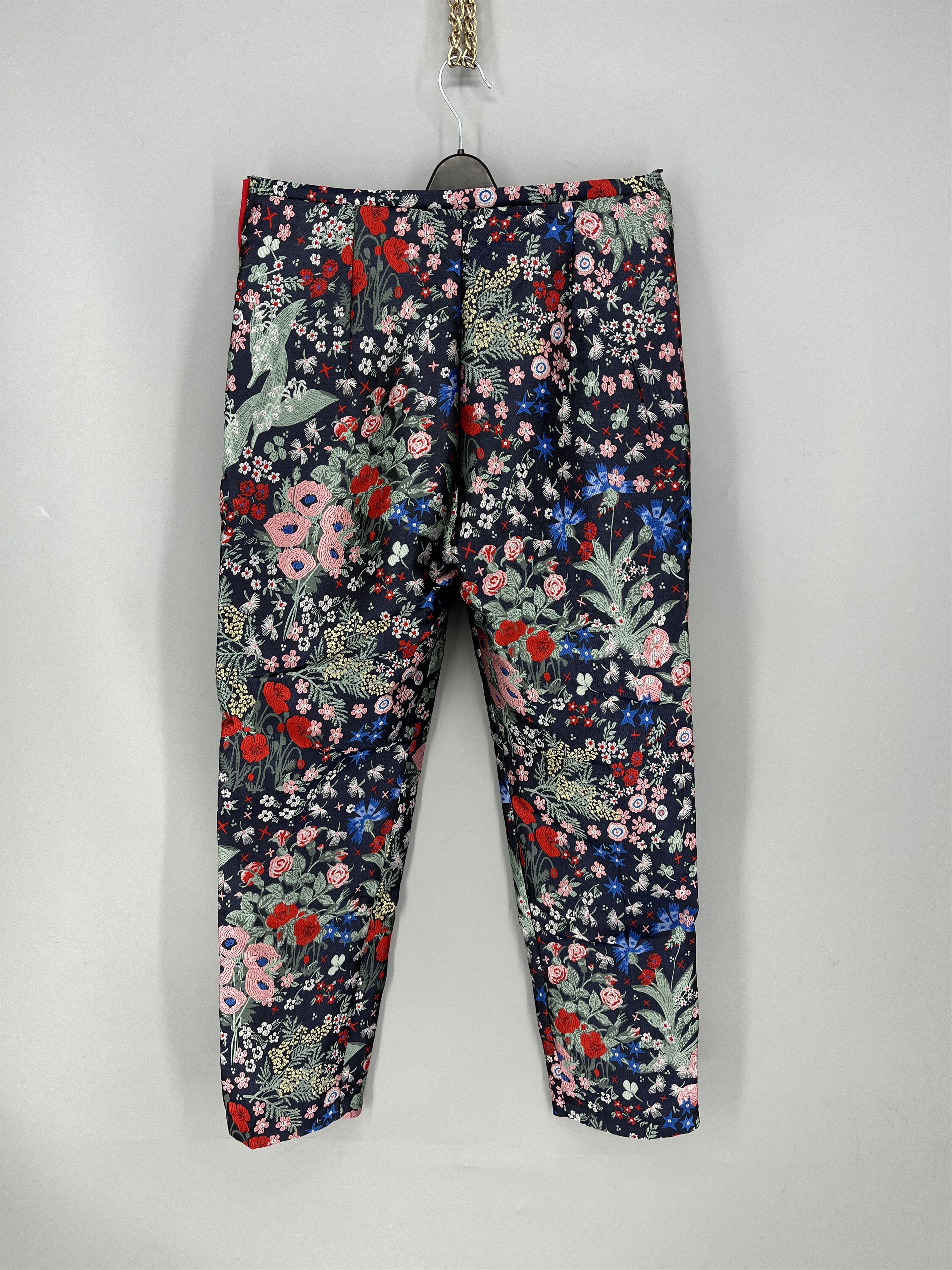 Vintage NEW SISTER JANE Floral Jacquard Trousers Size 30" / US 8 / IT 44 - 11 Thumbnail