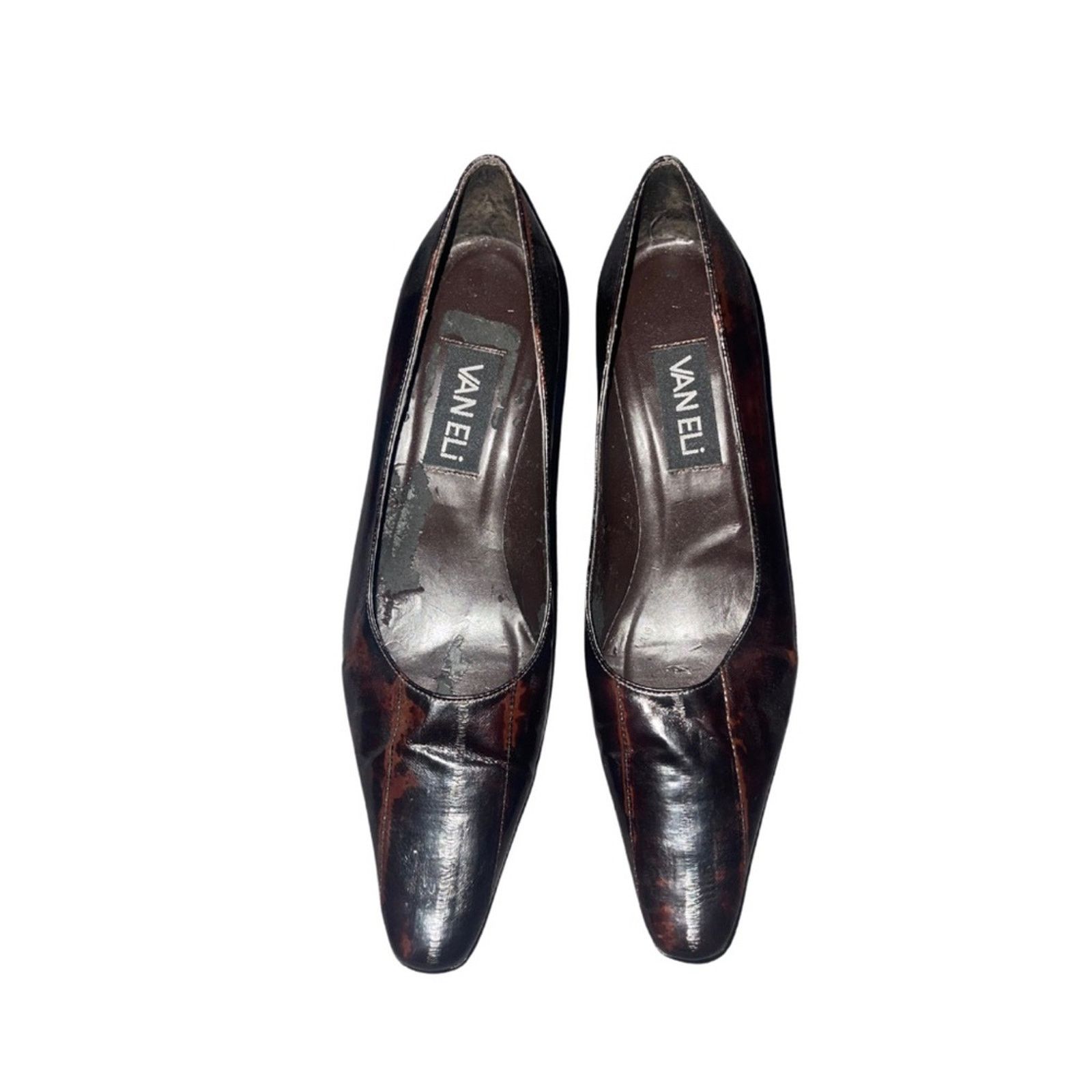 VANELI Italian Leather pointed toe pumps heels Career Office Shoes Size US 7 / IT 37 - 2 Thumbnail