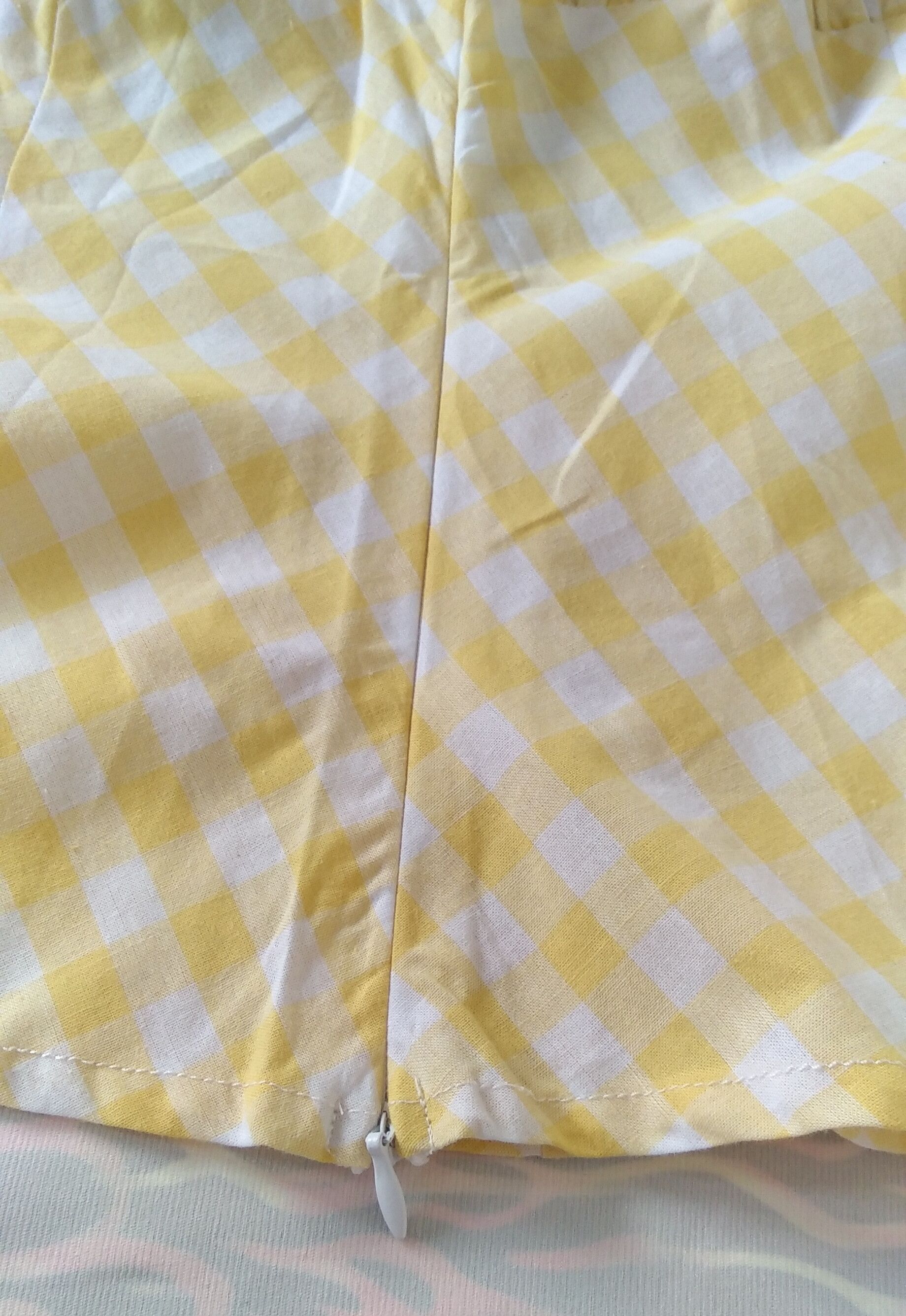 Other Women tops yellow and white check off shoulder slim fit Size XL / US 12-14 / IT 48-50 - 5 Thumbnail