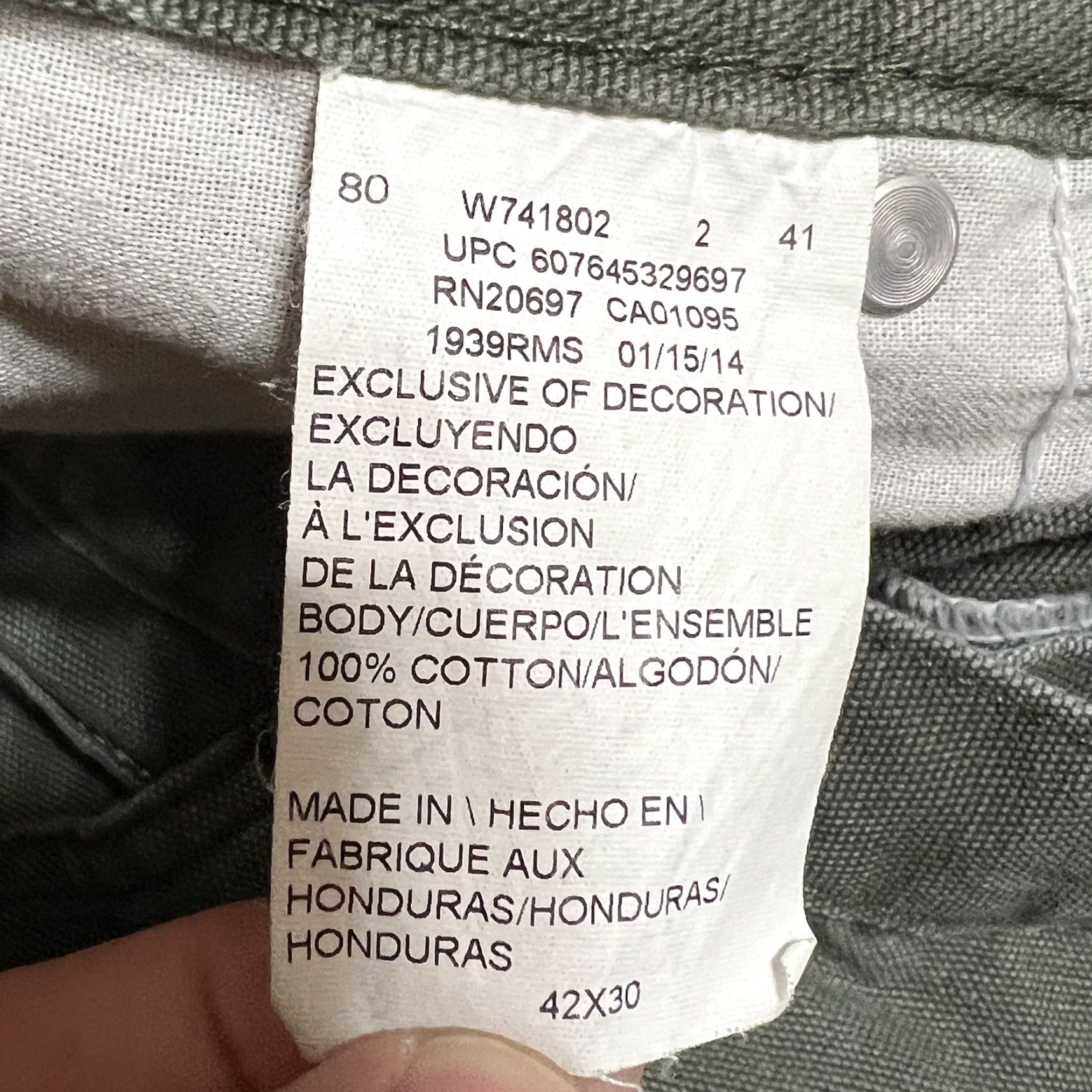 Dickies Dickies Carpenter Pants Green Canvas Workwear Mens Tag 42x30 Measure 42x27 Stain Size US 42 / EU 58 - 7 Thumbnail